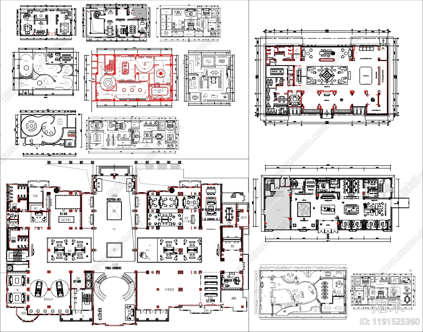 现代新中式其他商业空间cad施工图下载【ID:1191525360】