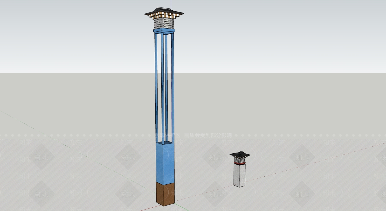 现代新中式景观灯SU模型下载【ID:1191527045】