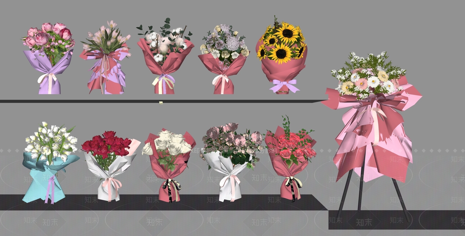 现代花艺SU模型下载【ID:1191528801】
