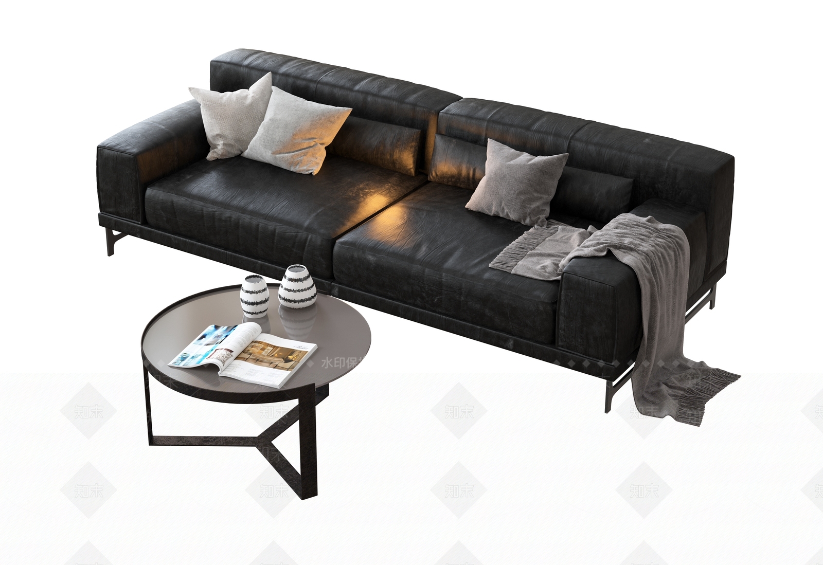现代双人沙发3D模型下载【ID:1191528775】