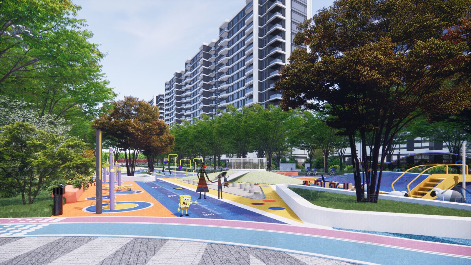 现代小区建筑SU模型下载【ID:1191529801】