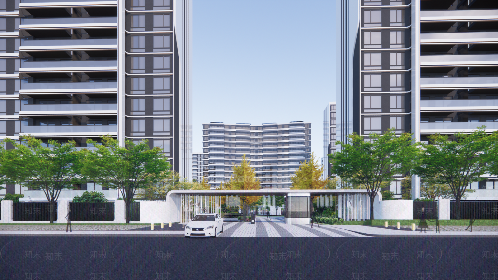 现代小区建筑SU模型下载【ID:1191529801】
