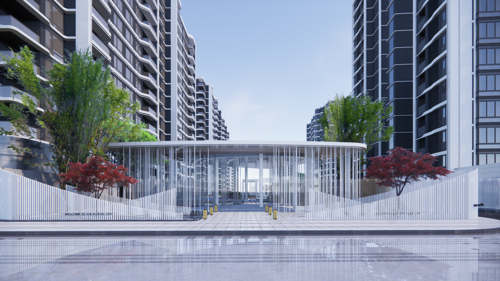 现代小区建筑SU模型下载【ID:1191529801】