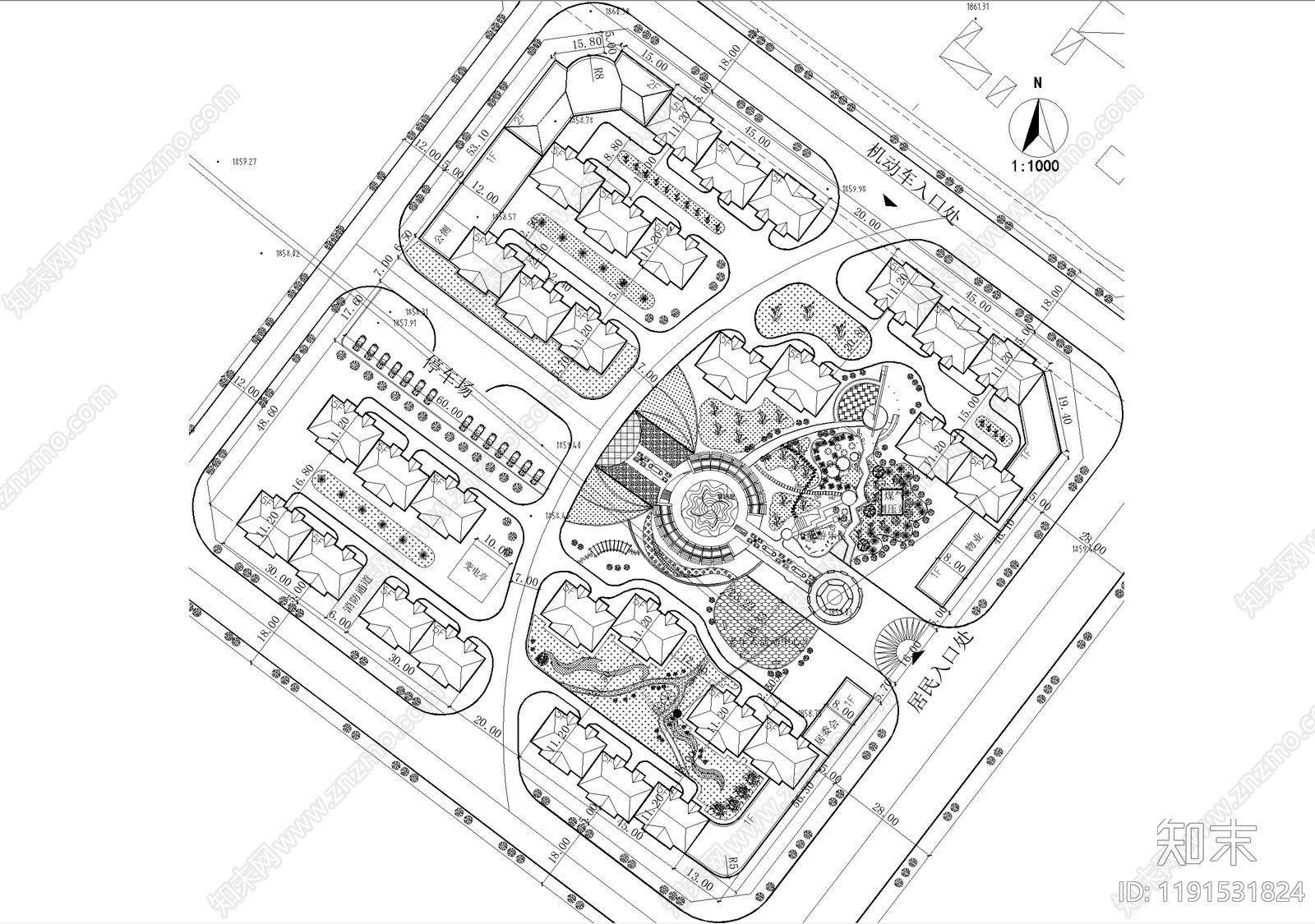 居住区规划施工图下载【ID:1191531824】
