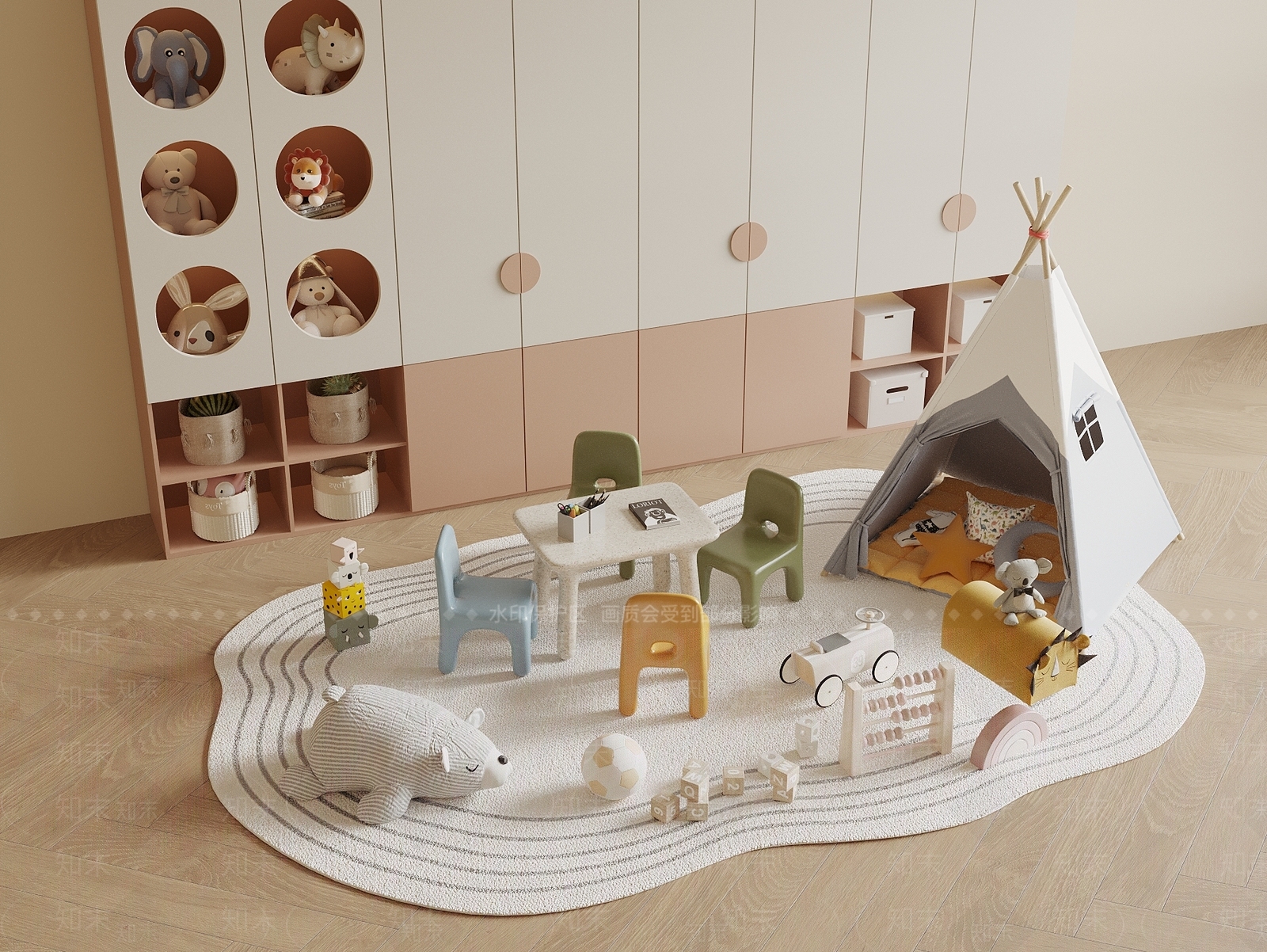 现代儿童玩具房SU模型下载【ID:1191532235】