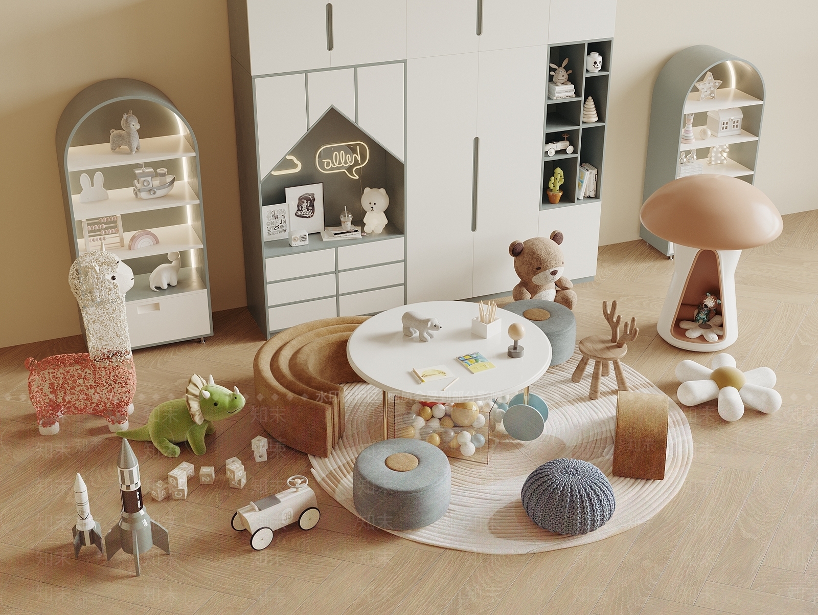 现代儿童玩具房SU模型下载【ID:1191532317】