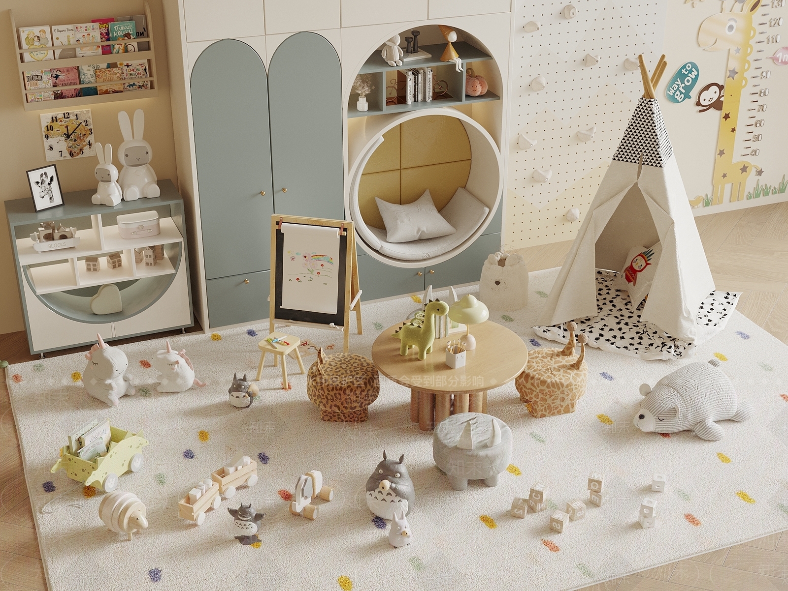 现代儿童玩具房SU模型下载【ID:1191532585】