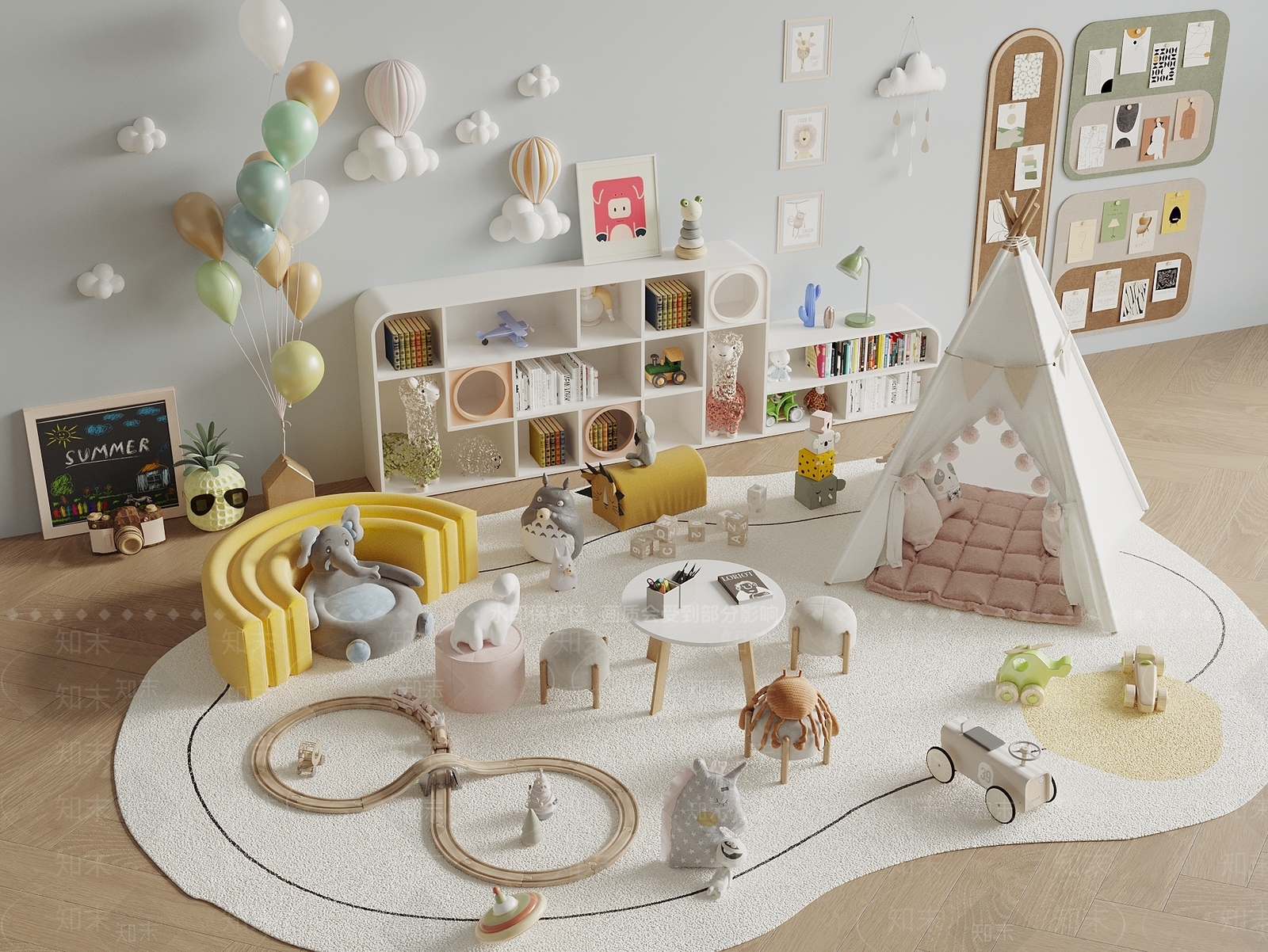 现代儿童玩具房SU模型下载【ID:1191532798】