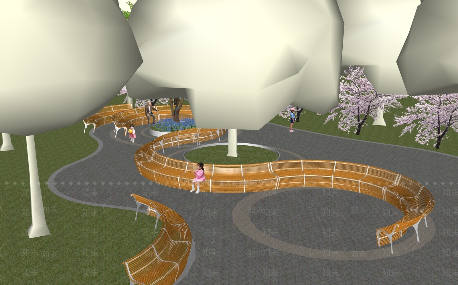 现代简约景观座椅SU模型下载【ID:1191533931】