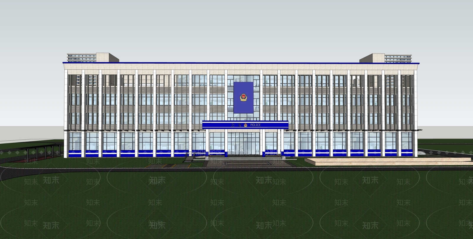 现代办公楼SU模型下载【ID:1191538910】