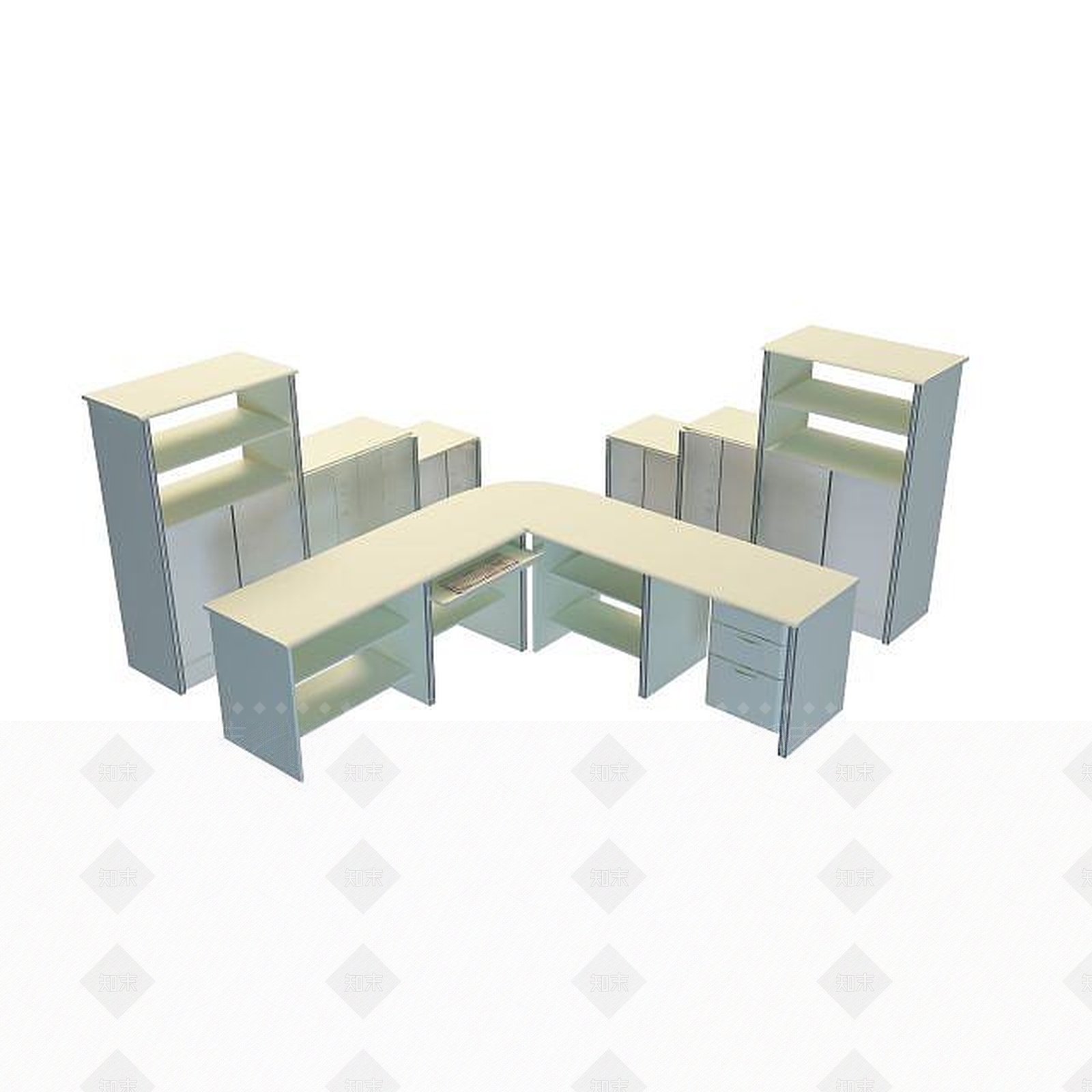 现代书桌3D模型下载【ID:1199368779】