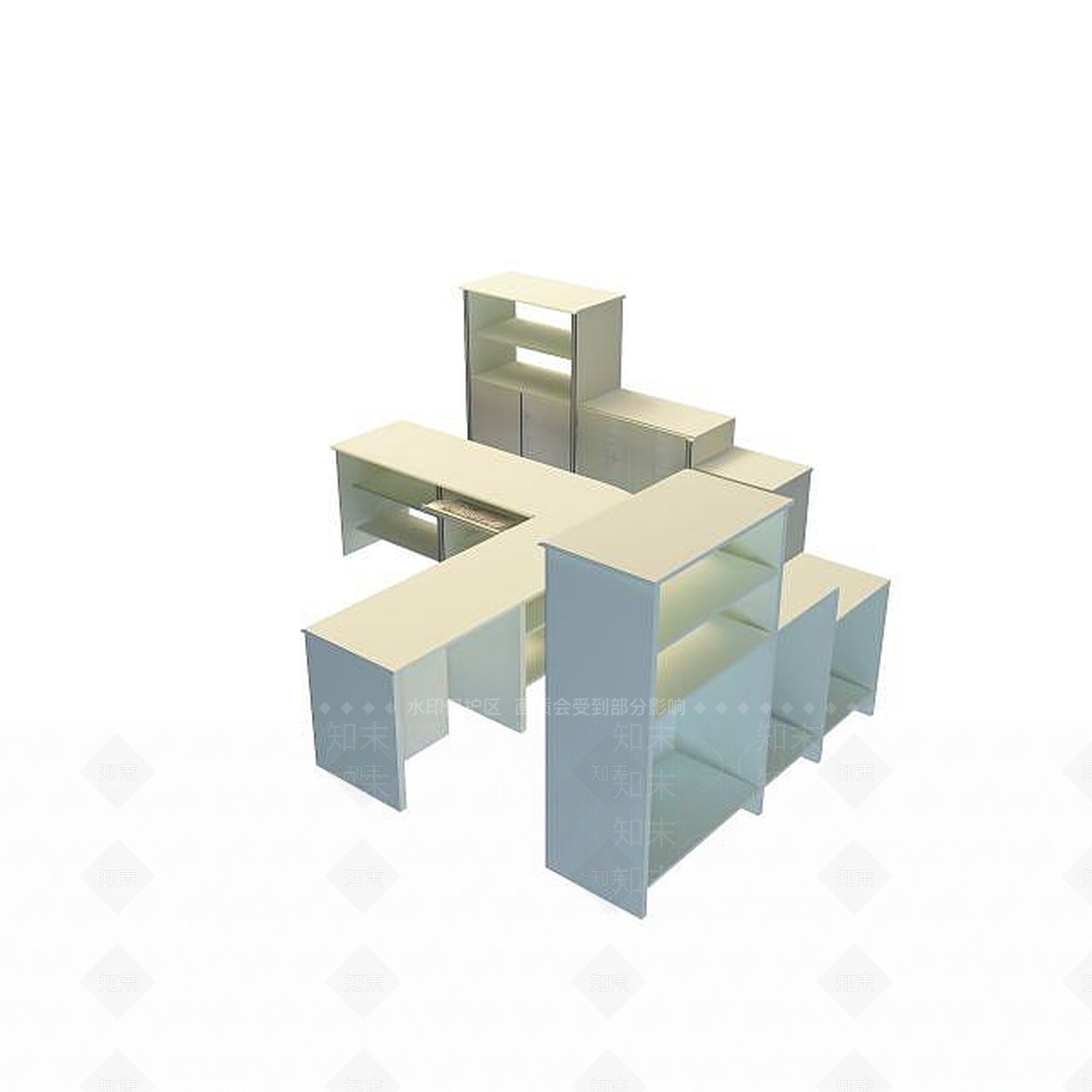 现代书桌3D模型下载【ID:1199368779】