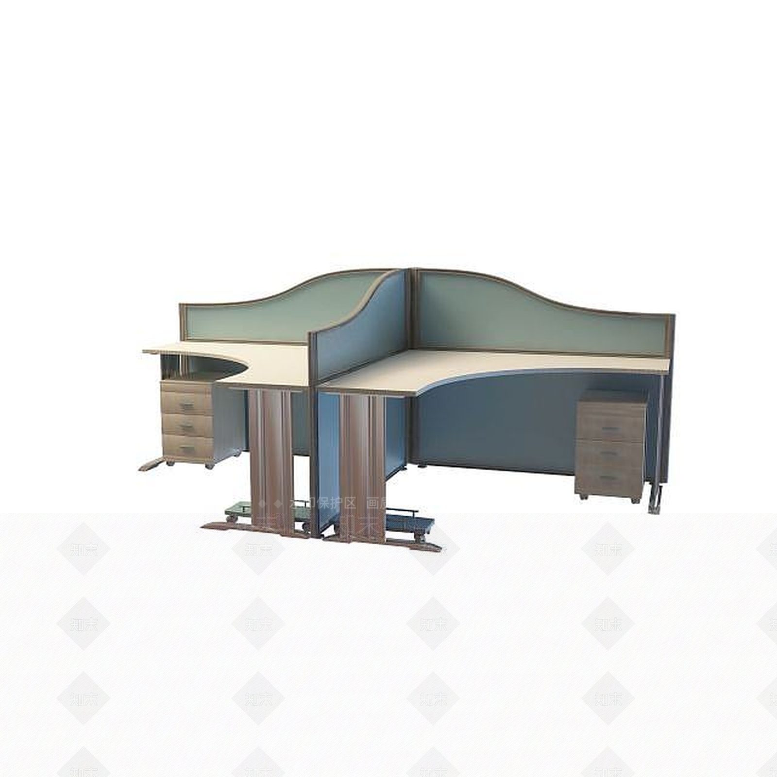 现代书桌3D模型下载【ID:1191541066】