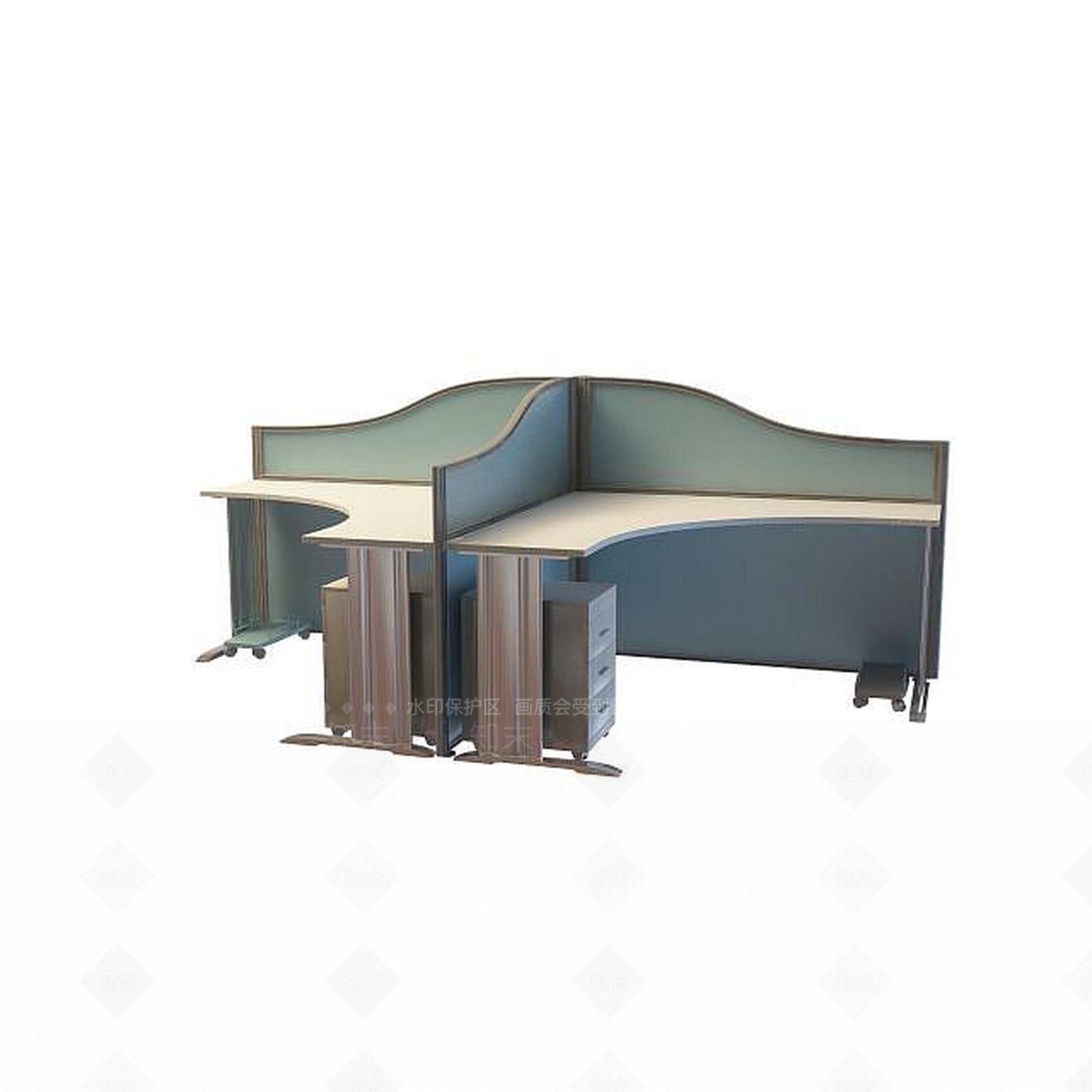 现代书桌3D模型下载【ID:1191541066】