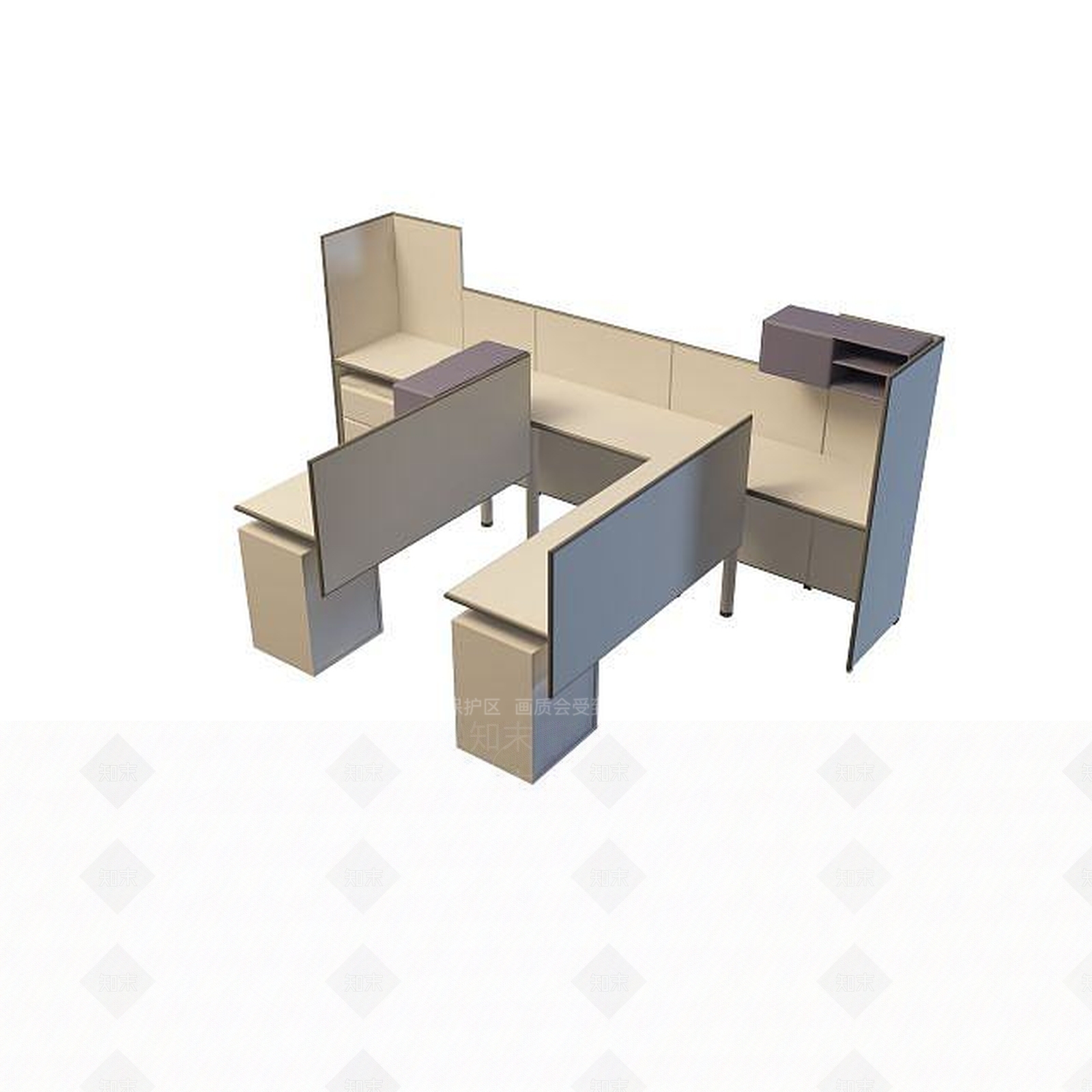 现代书桌3D模型下载【ID:1199363451】