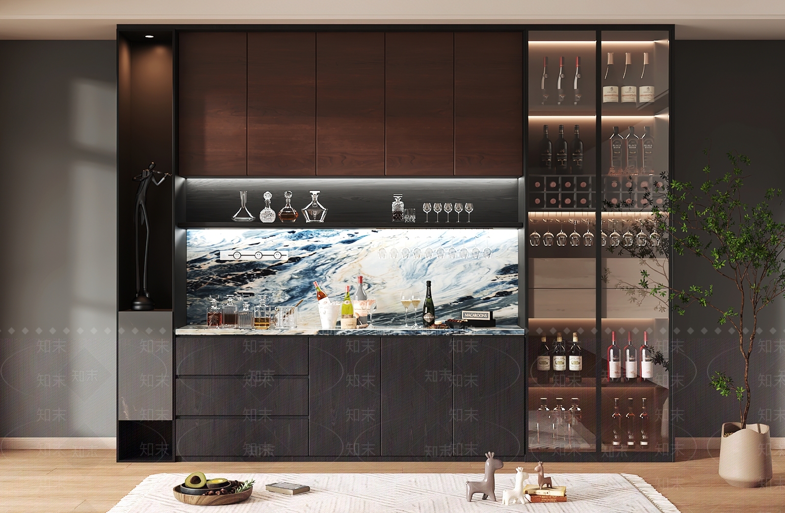 现代酒柜3D模型下载【ID:1191542256】