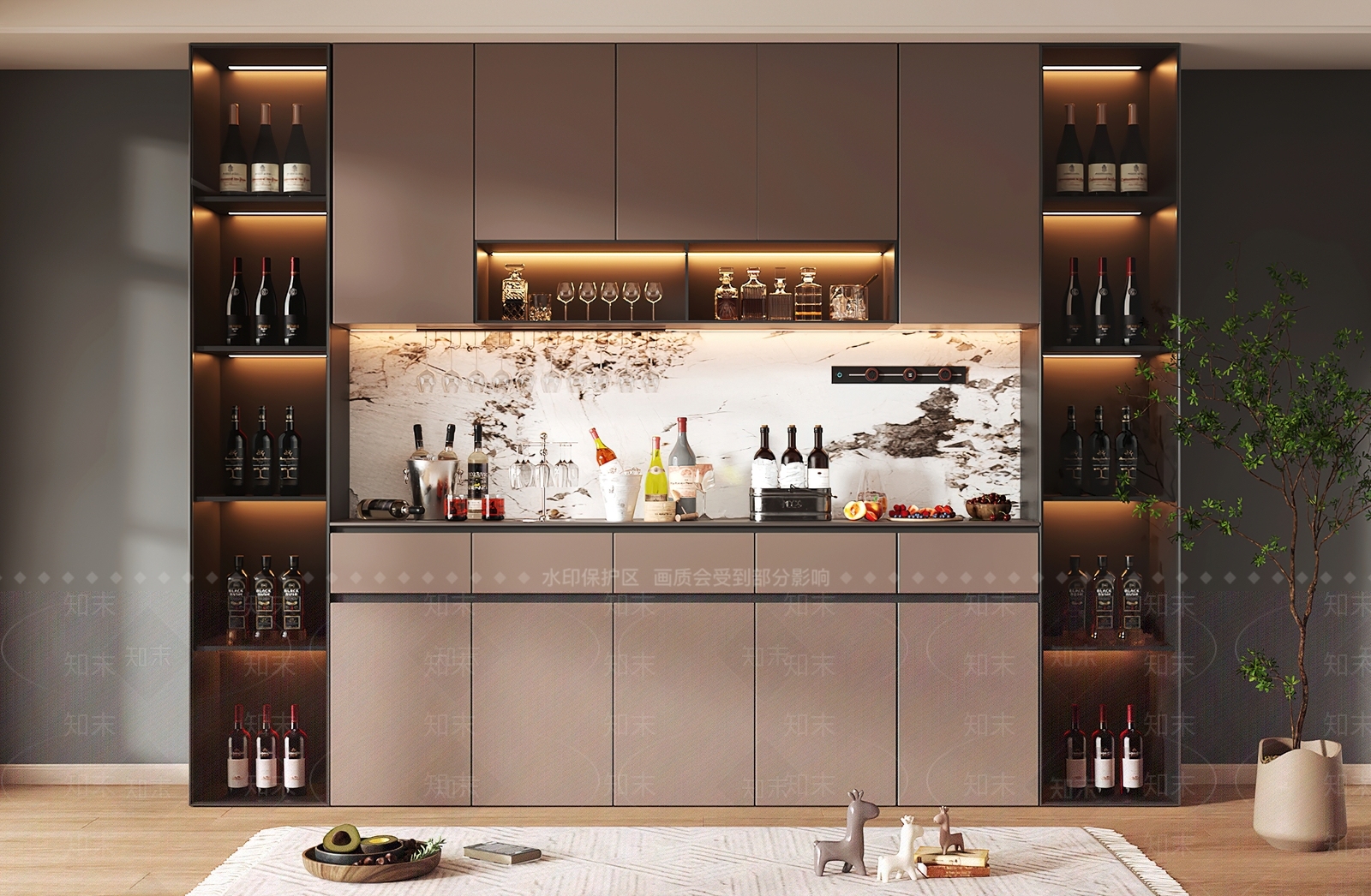 现代酒柜3D模型下载【ID:1191542308】