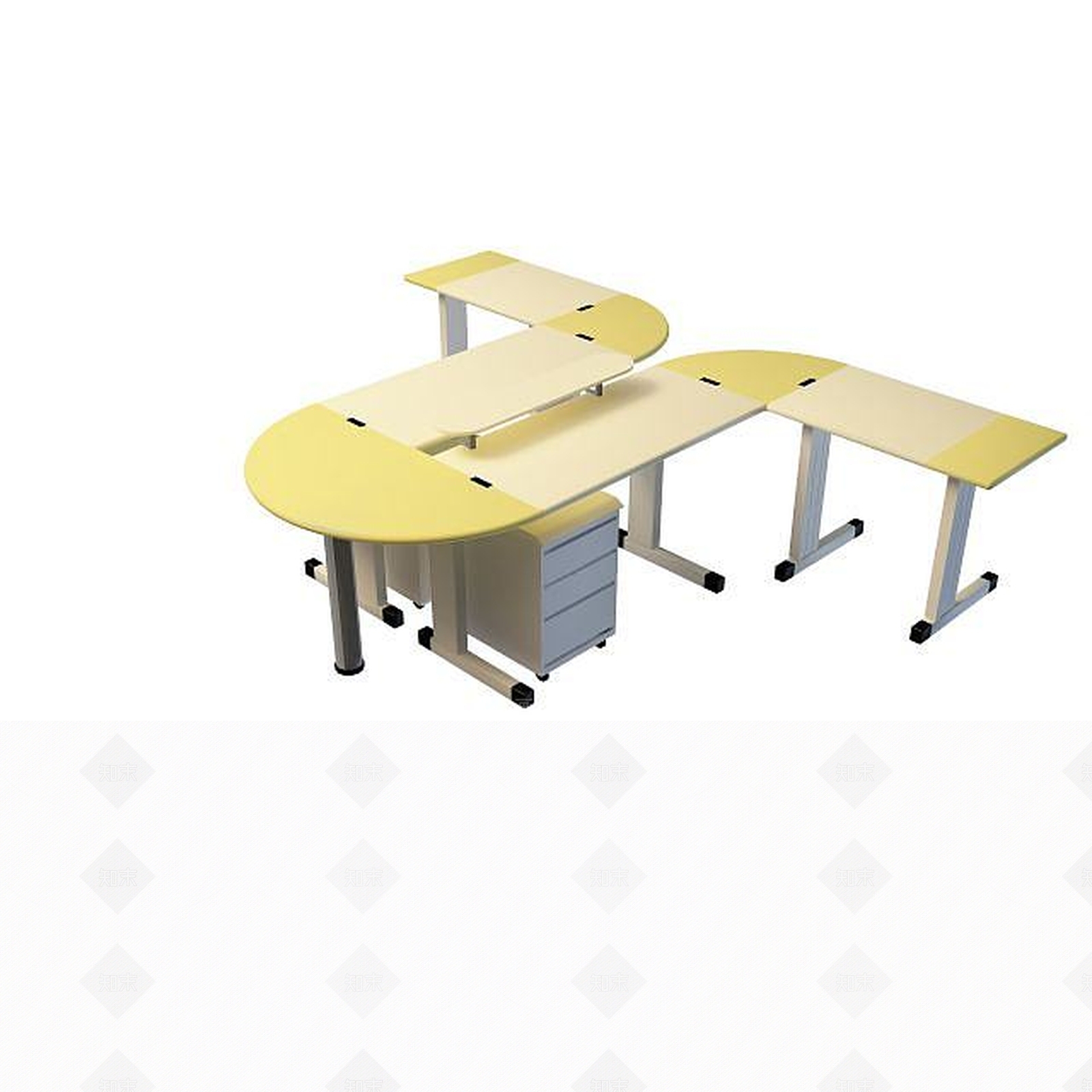 现代书桌3D模型下载【ID:1199368381】