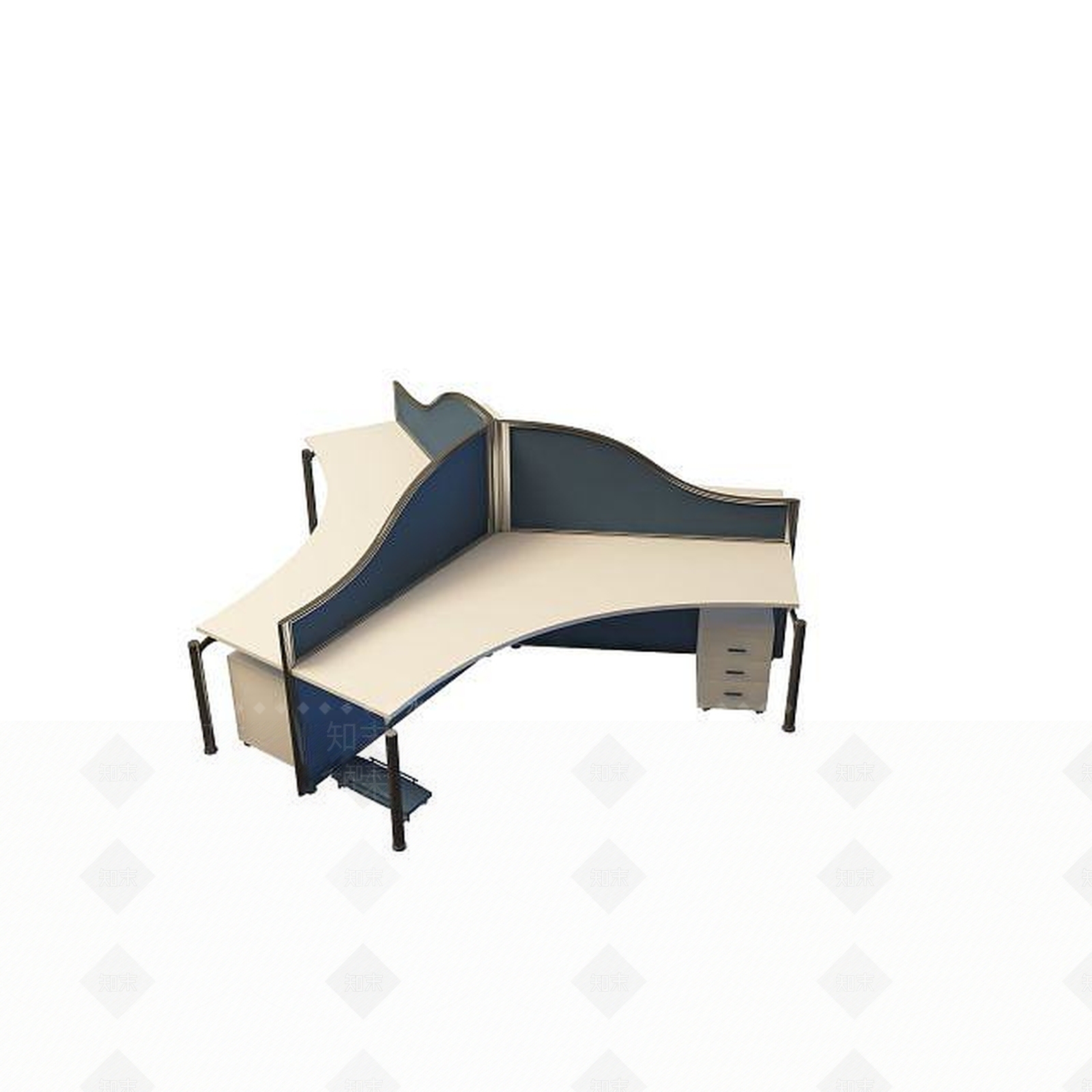 现代书桌3D模型下载【ID:1199363081】