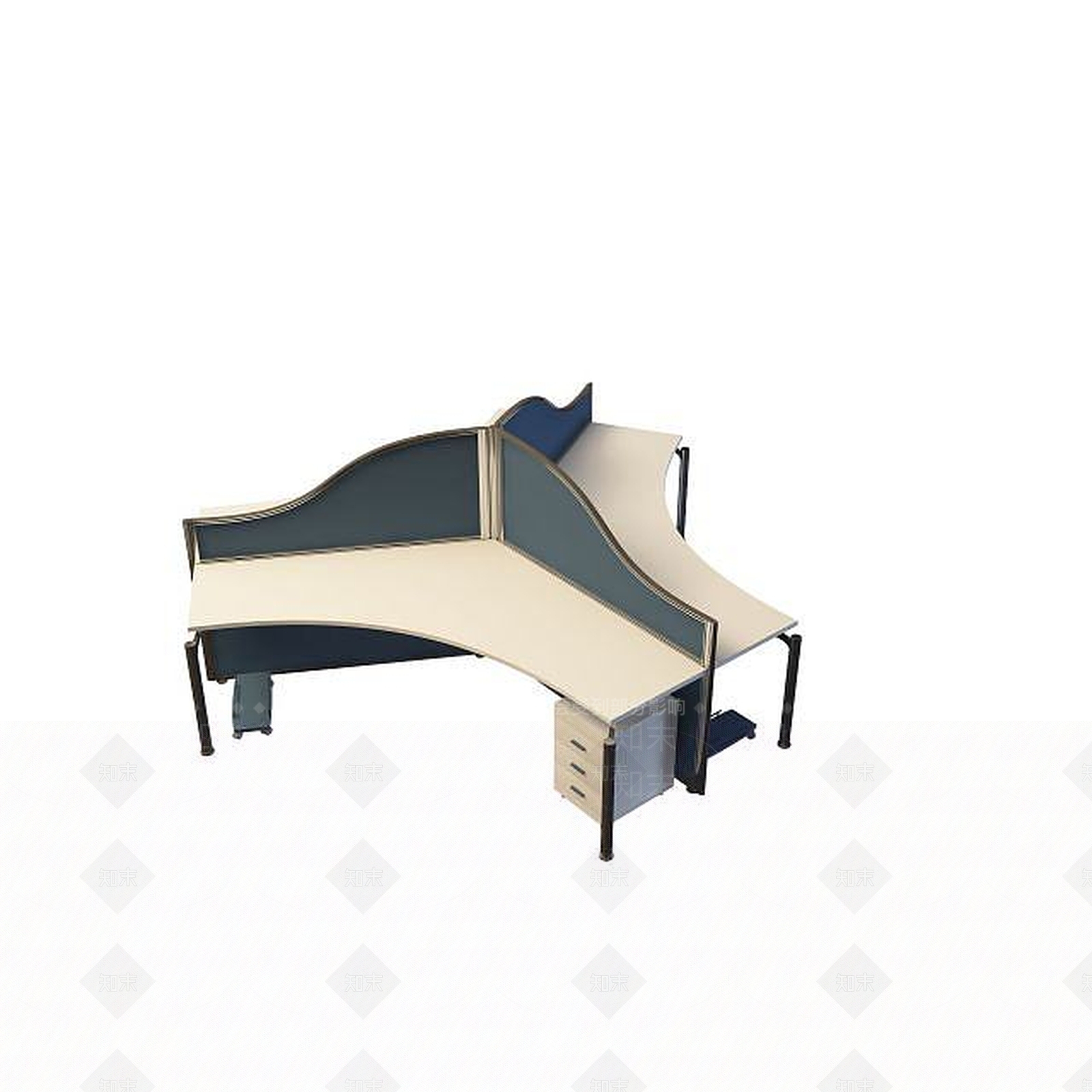 现代书桌3D模型下载【ID:1199363081】