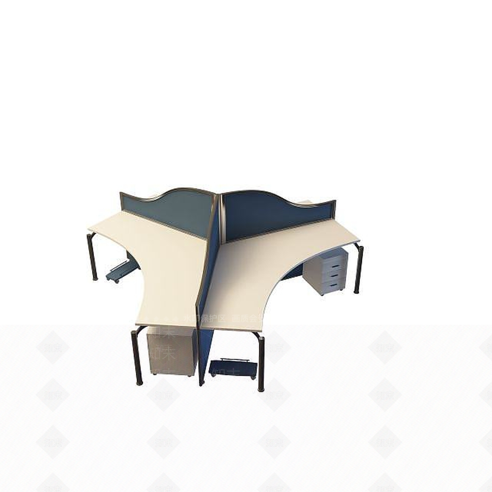 现代书桌3D模型下载【ID:1199363081】