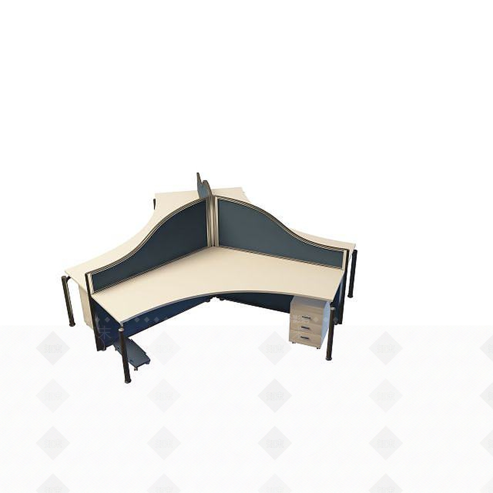 现代书桌3D模型下载【ID:1199363081】