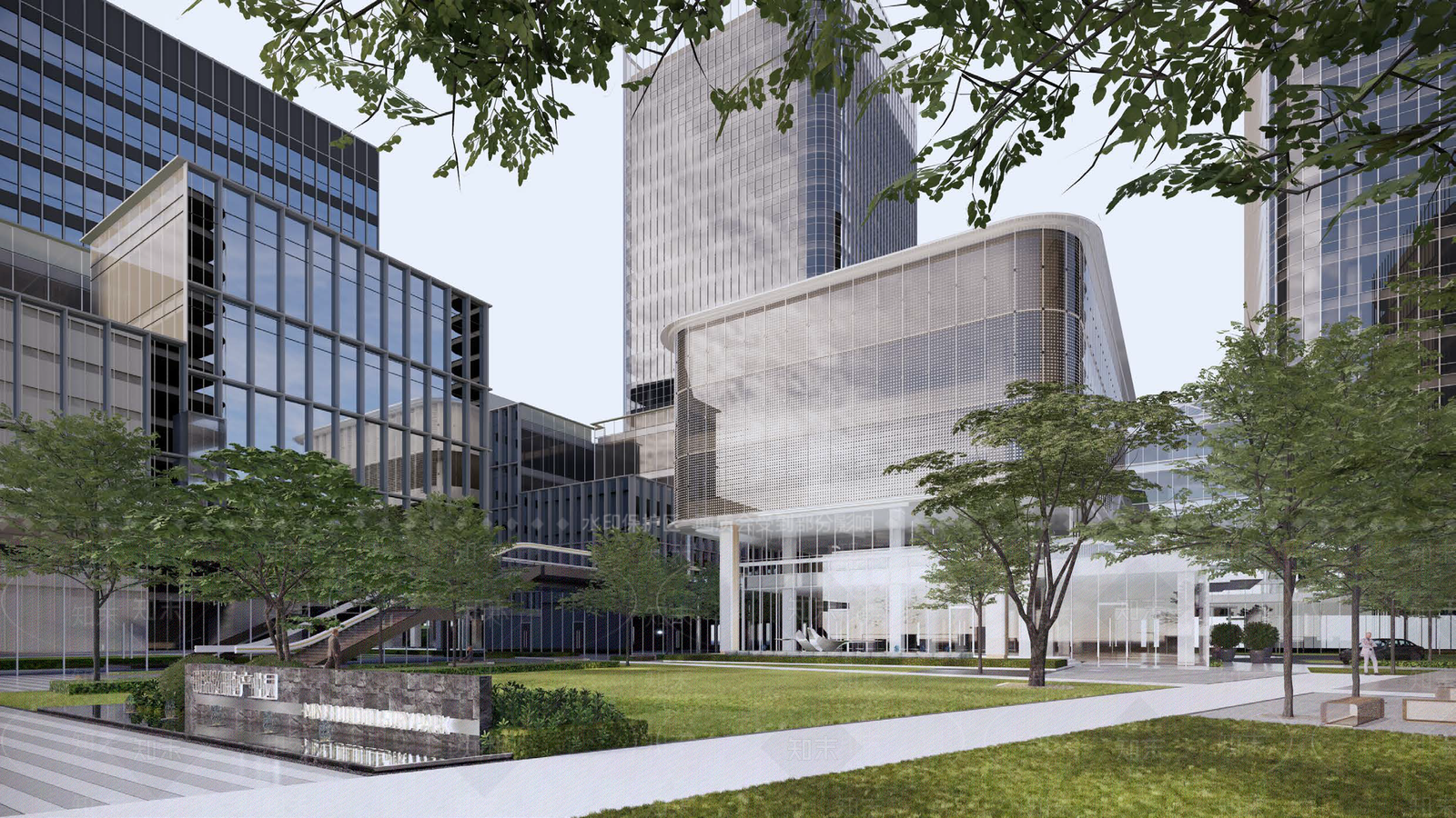 现代简约办公景观SU模型下载【ID:1191547275】