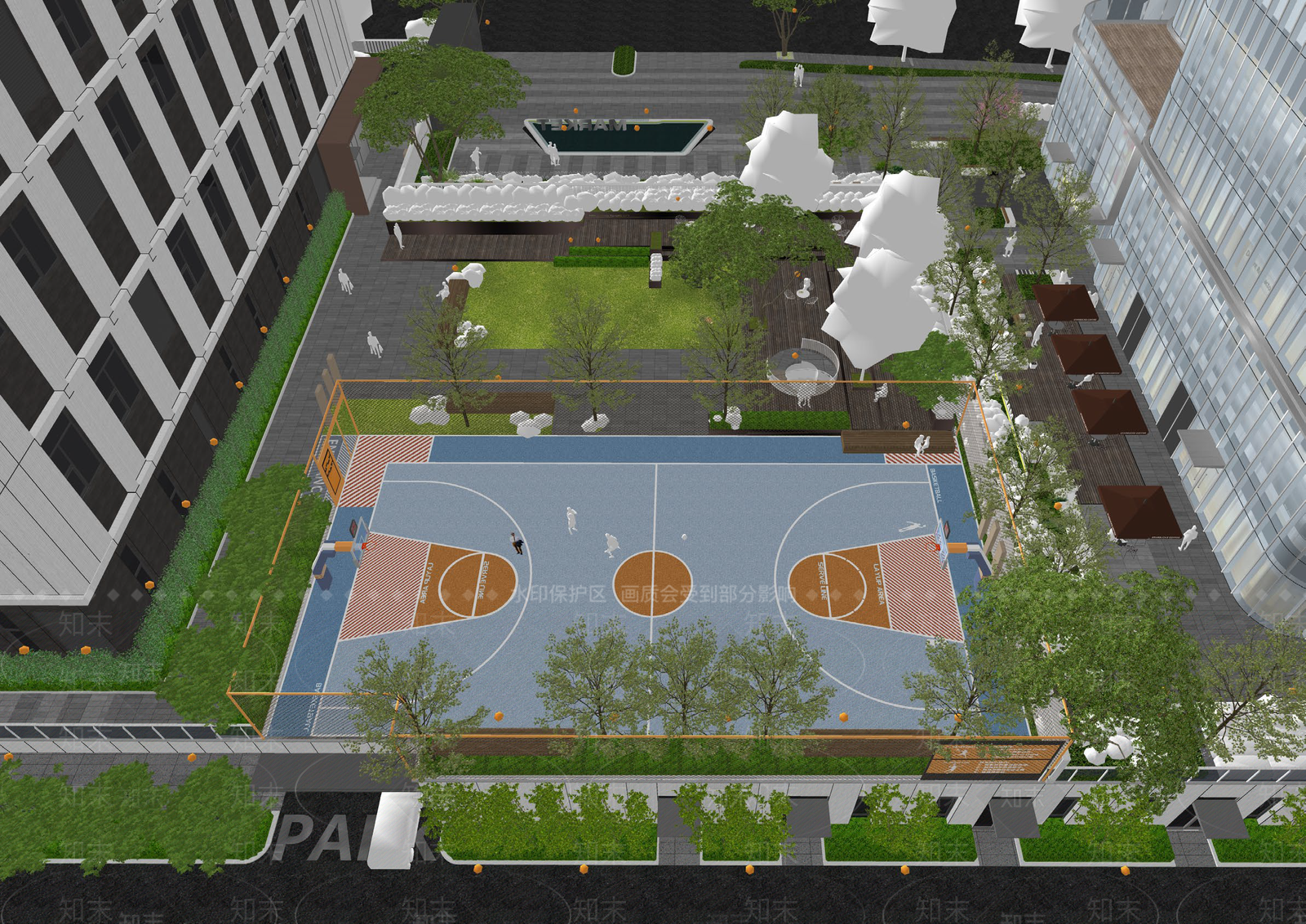 现代简约办公景观SU模型下载【ID:1191550915】