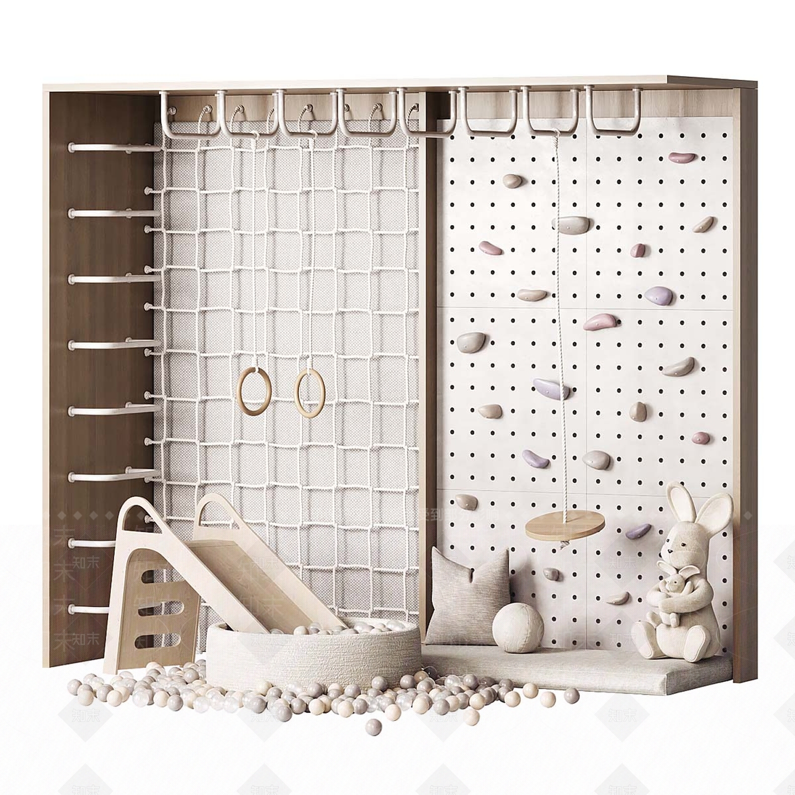 现代欧式儿童娱乐室3D模型下载【ID:1191554084】