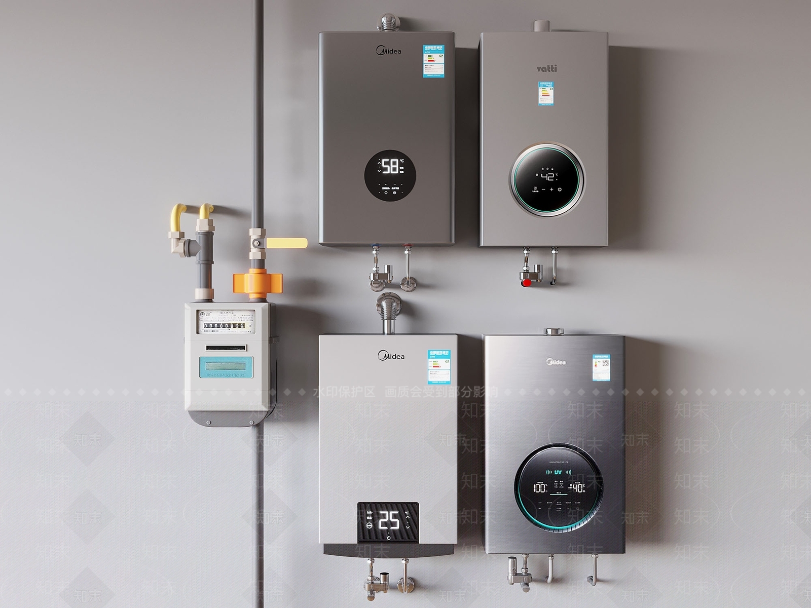 热水器3D模型下载【ID:1191557194】