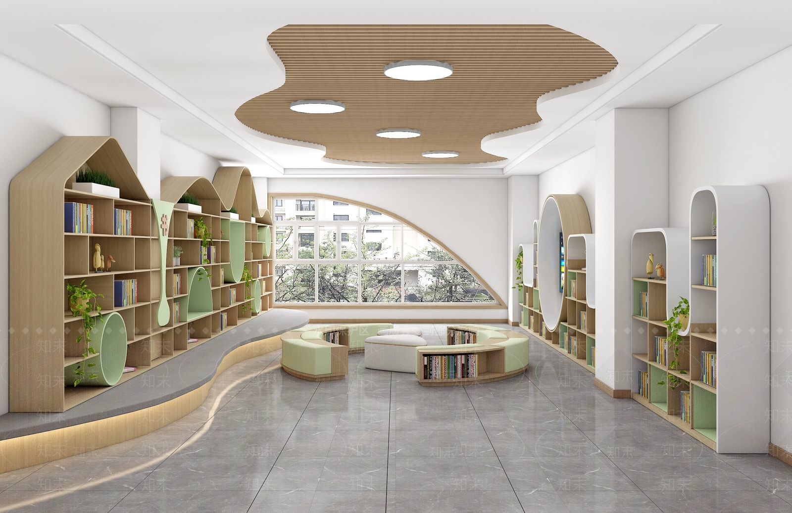现代图书馆3D模型下载【ID:1191559140】