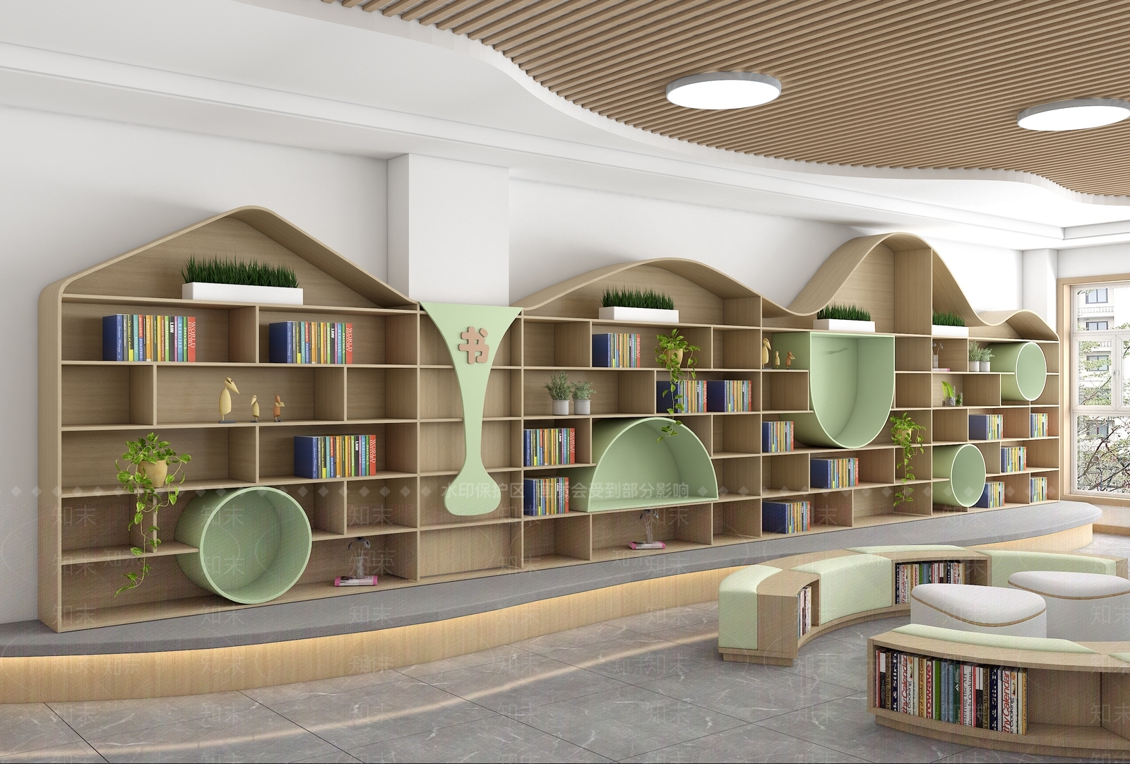 现代图书馆3D模型下载【ID:1191559140】