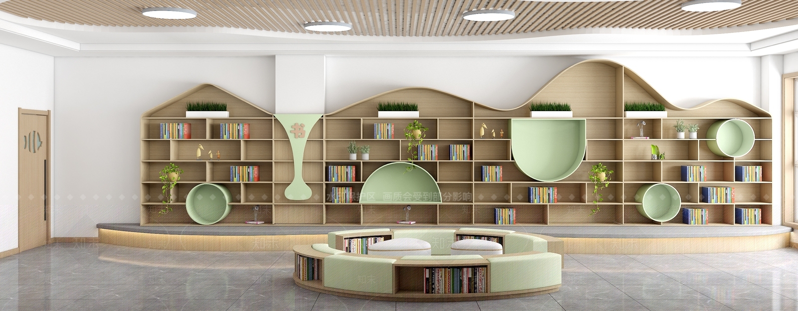 现代图书馆3D模型下载【ID:1191559140】