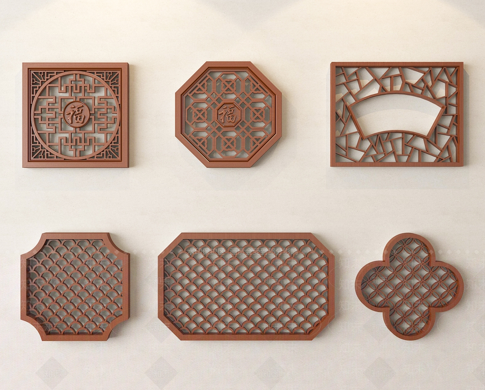 中式镂花窗SU模型下载【ID:1191562550】