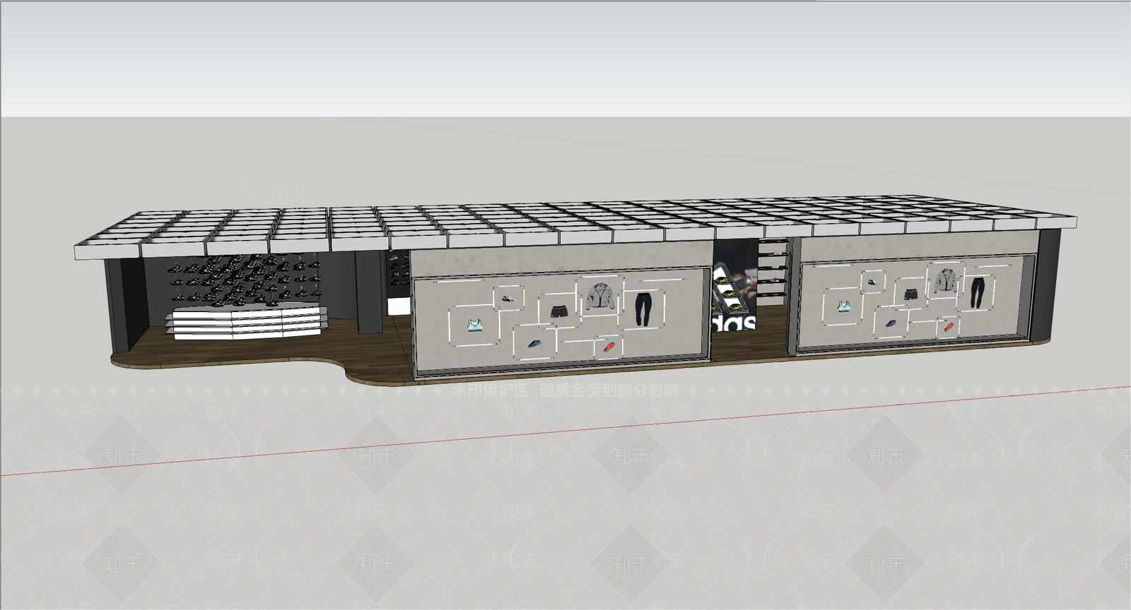 现代商场建筑SU模型下载【ID:1191563605】