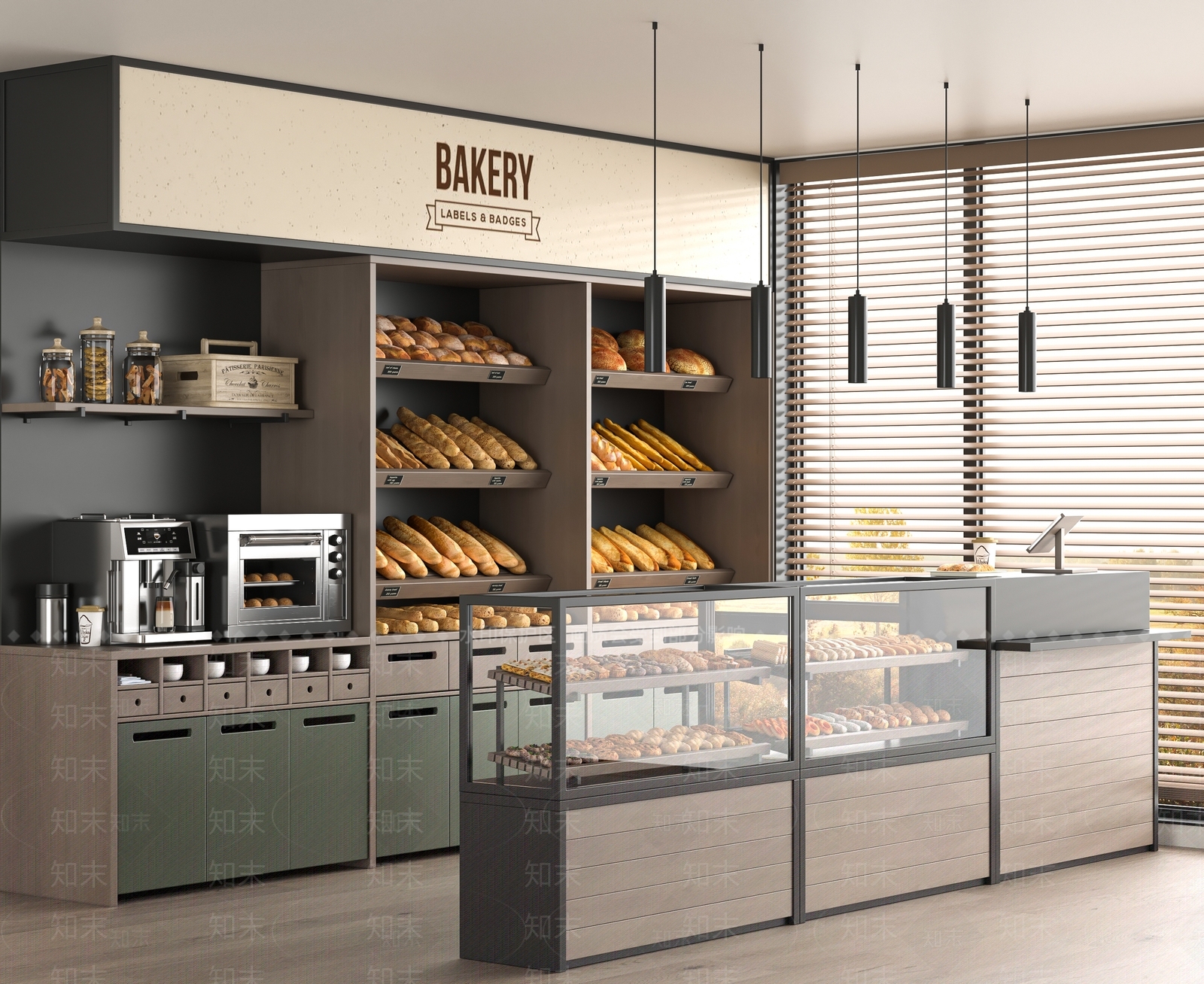 现代甜品面包店3D模型下载【ID:1191564829】
