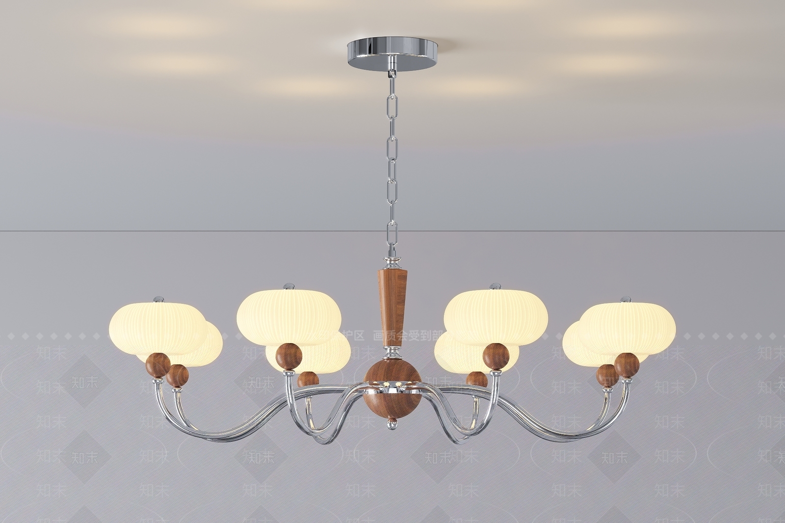 原木中古客厅吊灯3D模型下载【ID:1191565962】
