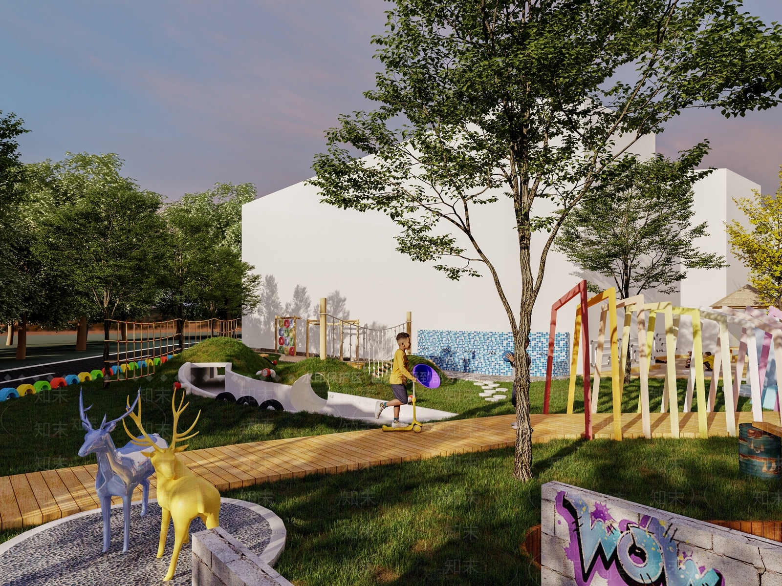 现代幼儿园3D模型下载【ID:1191567040】