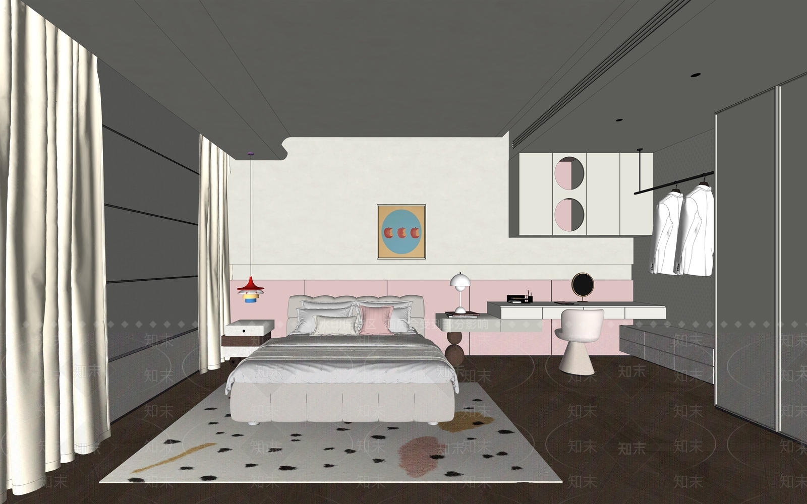 设计感挂画挂画SU模型下载【ID:1227510075】