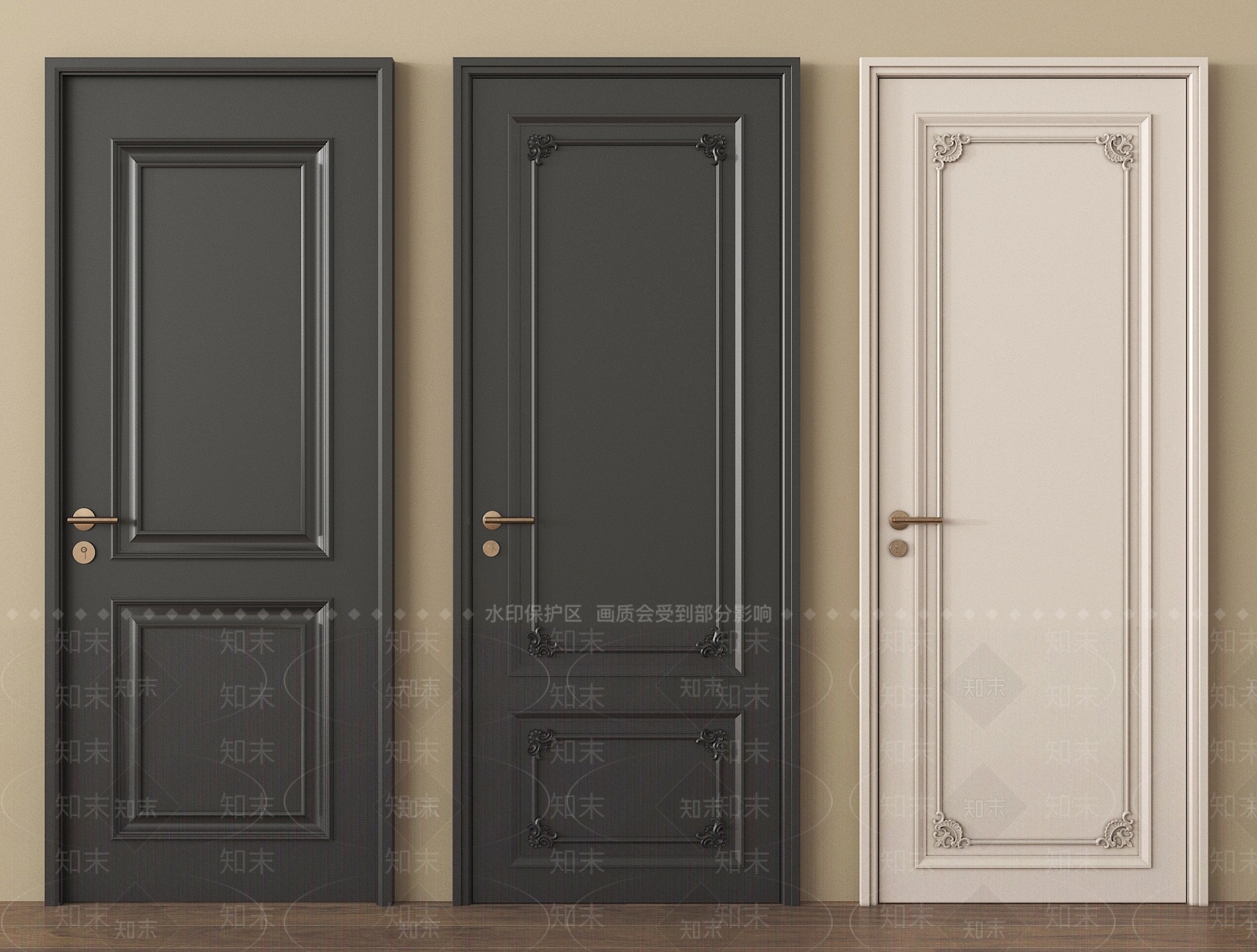 法式单开门3D模型下载【ID:1191567477】