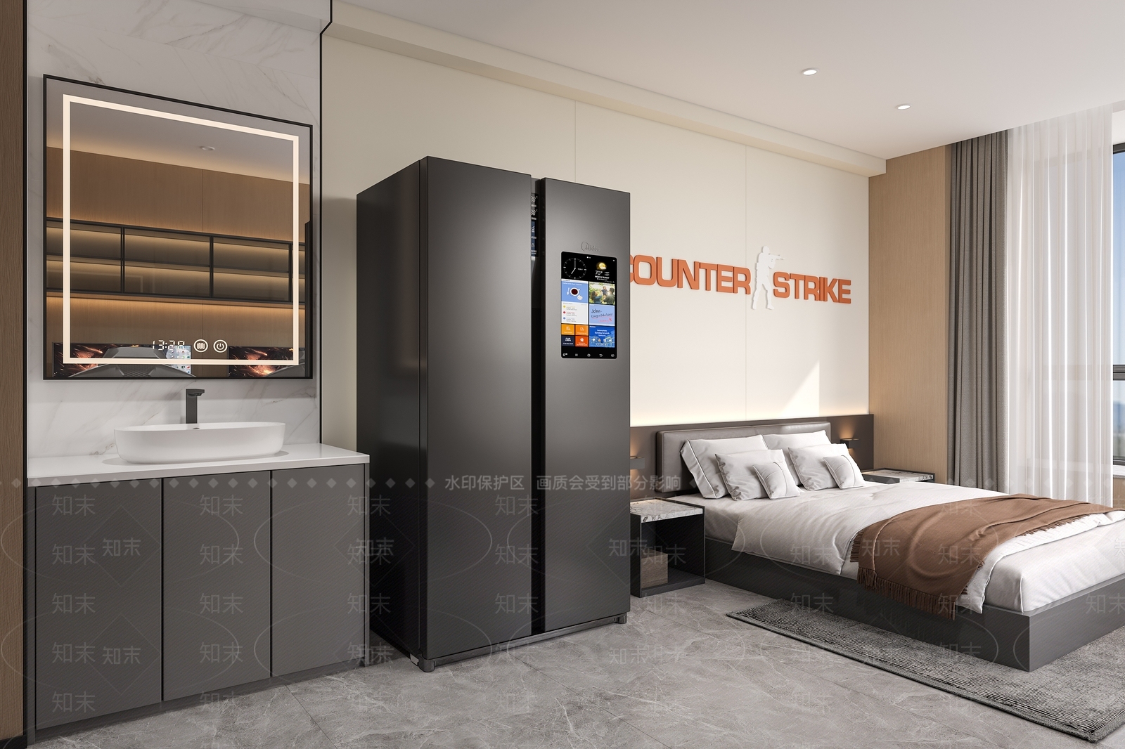 现代极简电竞房3D模型下载【ID:1191570212】