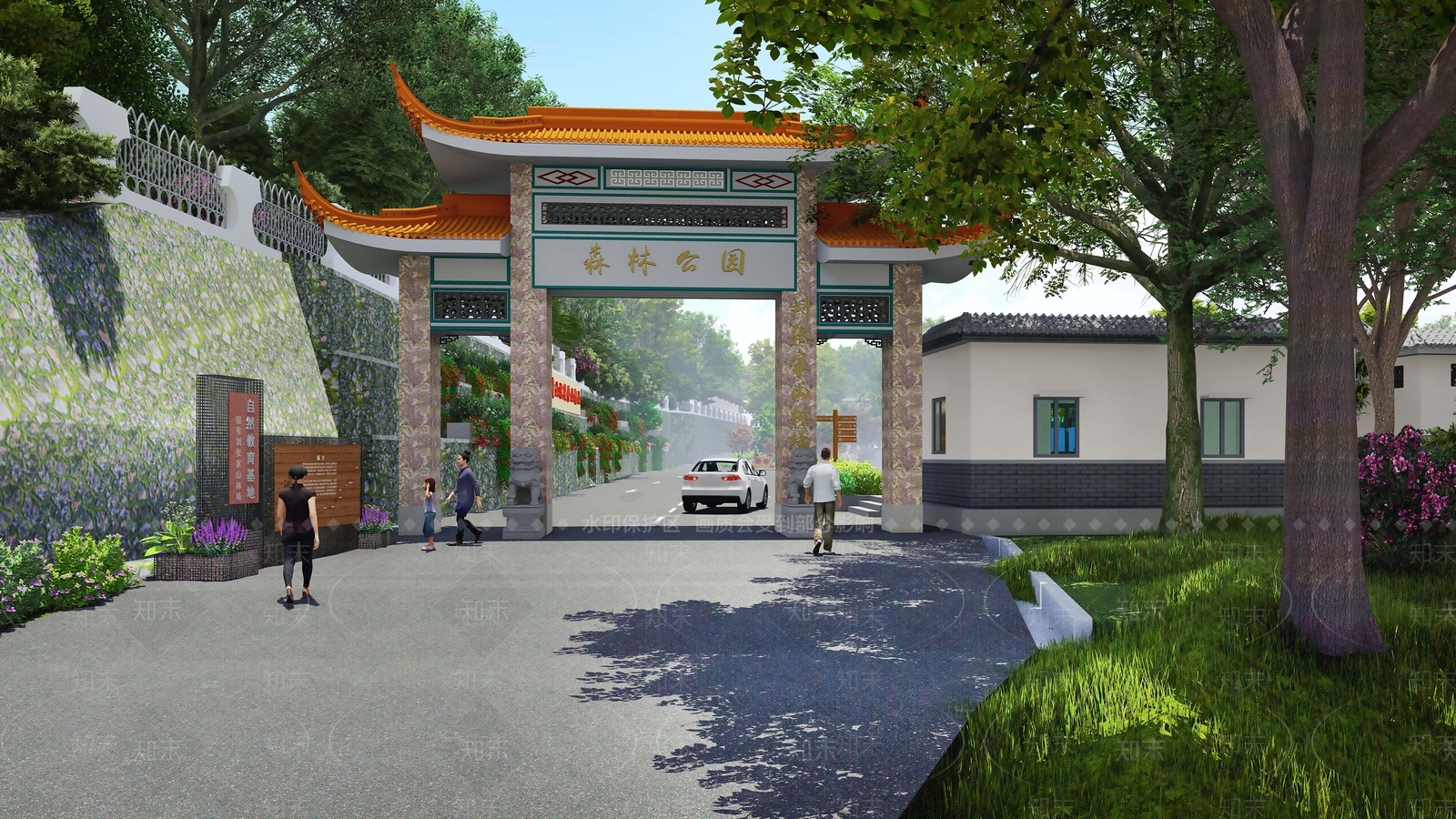 中式新中式古建筑SU模型下载【ID:1191571558】