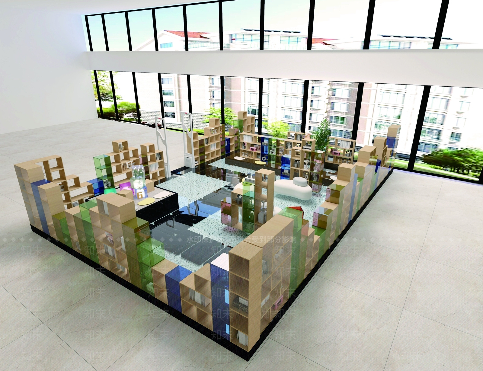 现代简约图书馆3D模型下载【ID:1192177804】