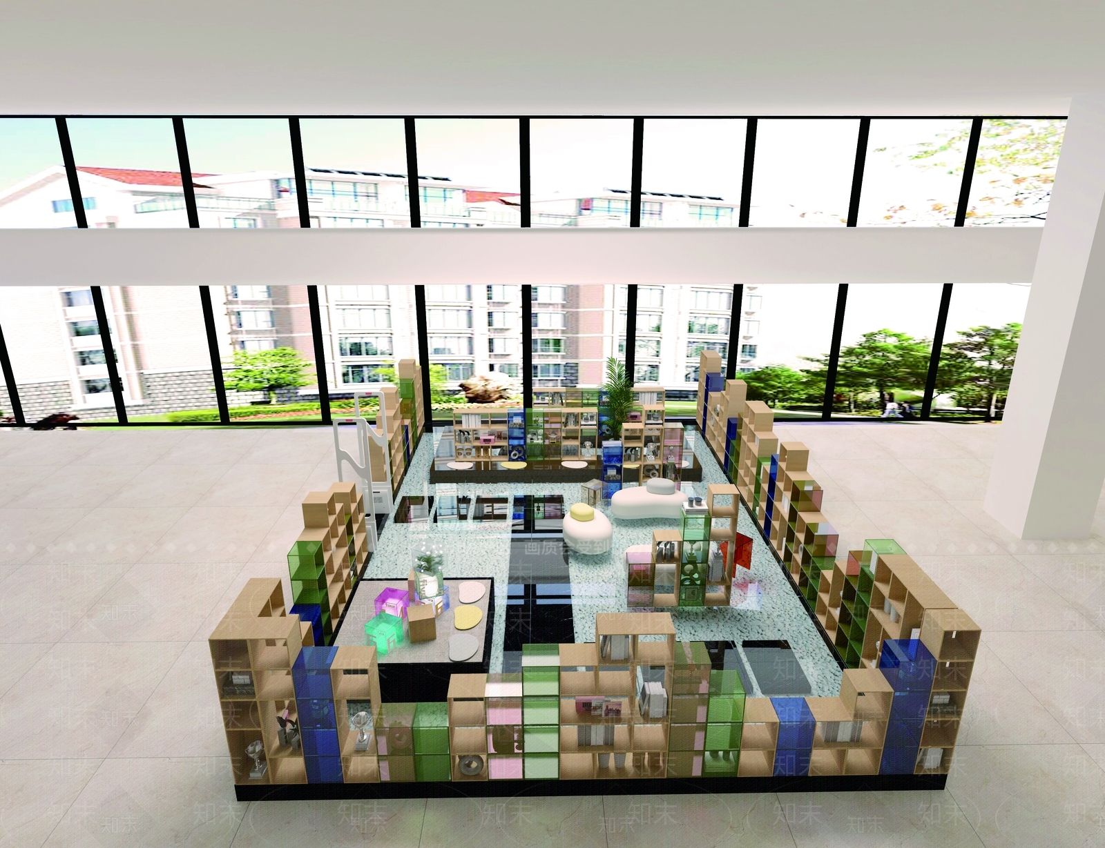 现代简约图书馆3D模型下载【ID:1192177804】