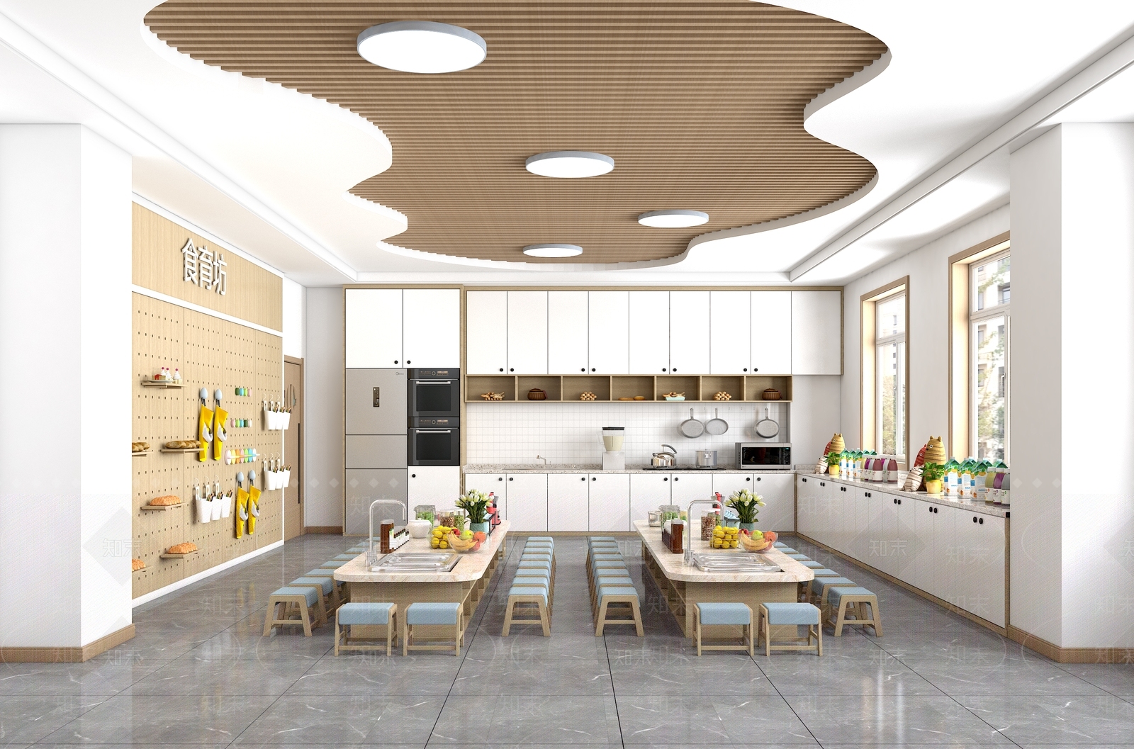 现代食堂3D模型下载【ID:1191578666】