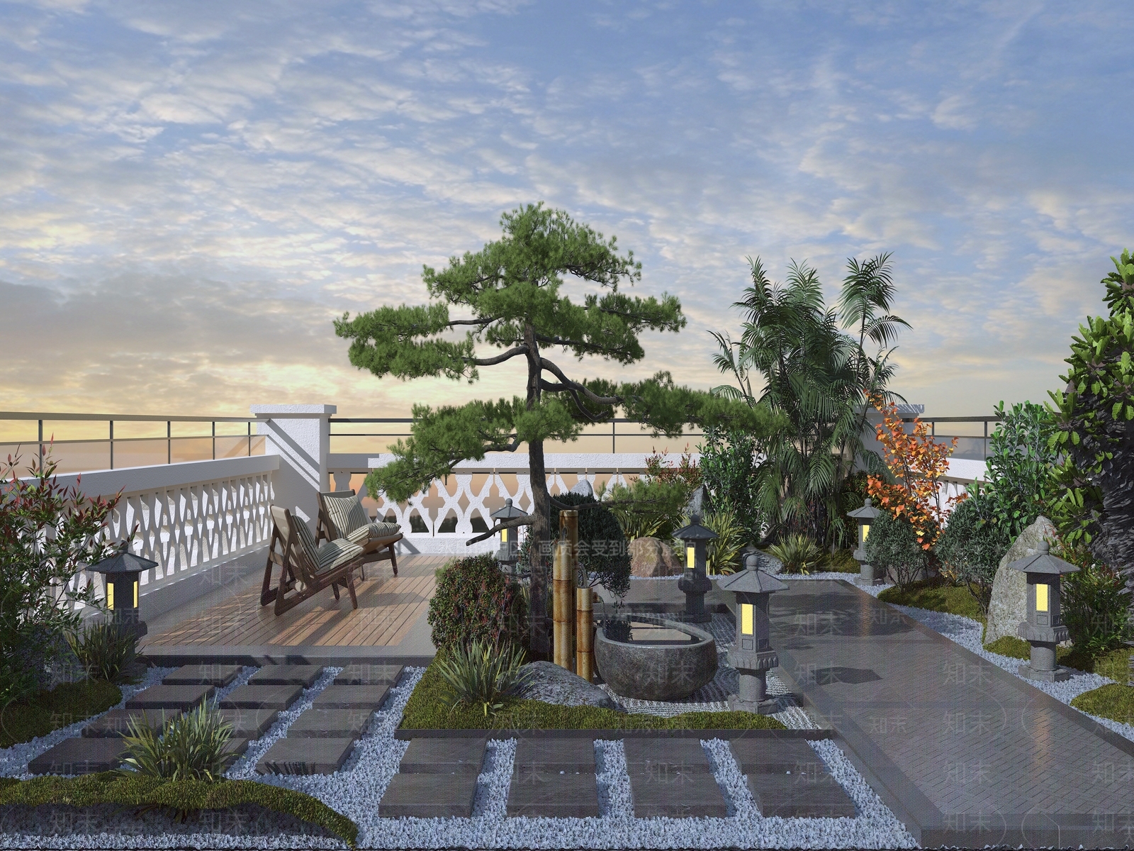 现代庭院3D模型下载【ID:1191573532】