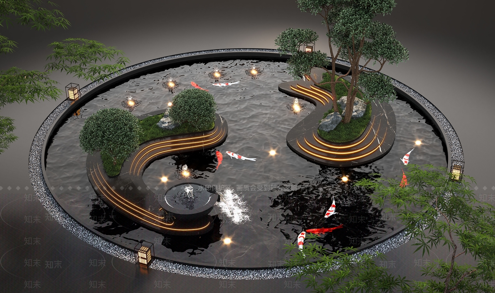 现代水景SU模型下载【ID:1191574539】
