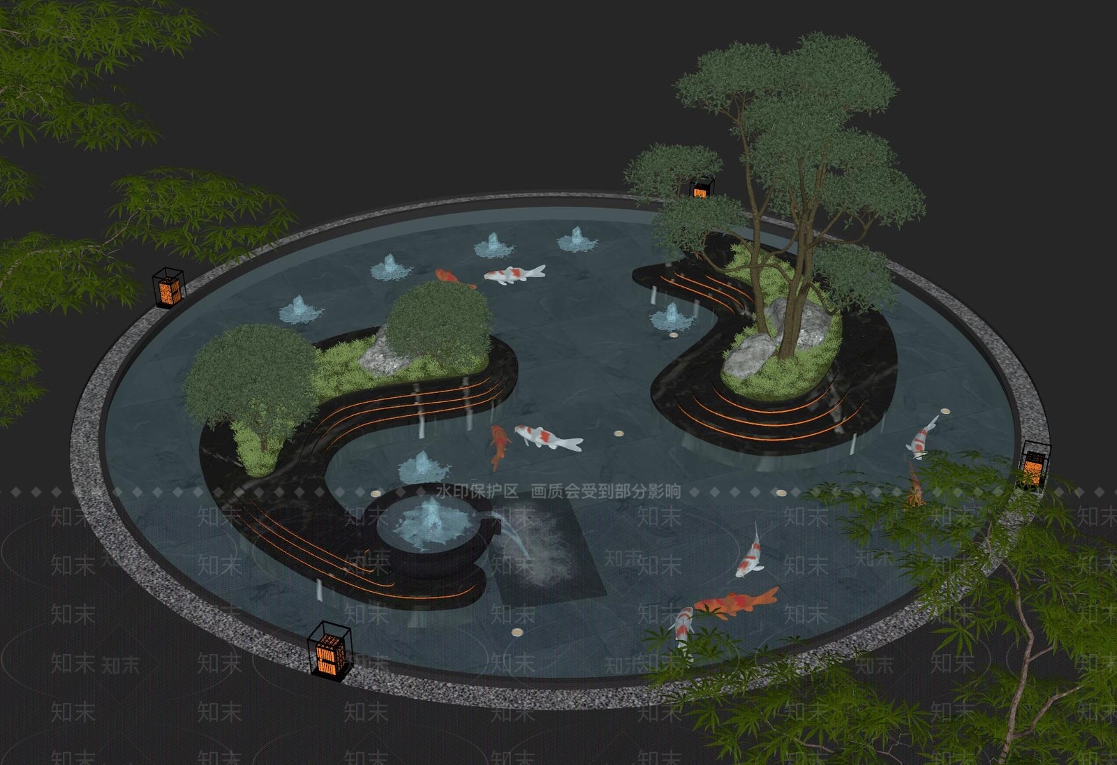现代水景SU模型下载【ID:1191574539】