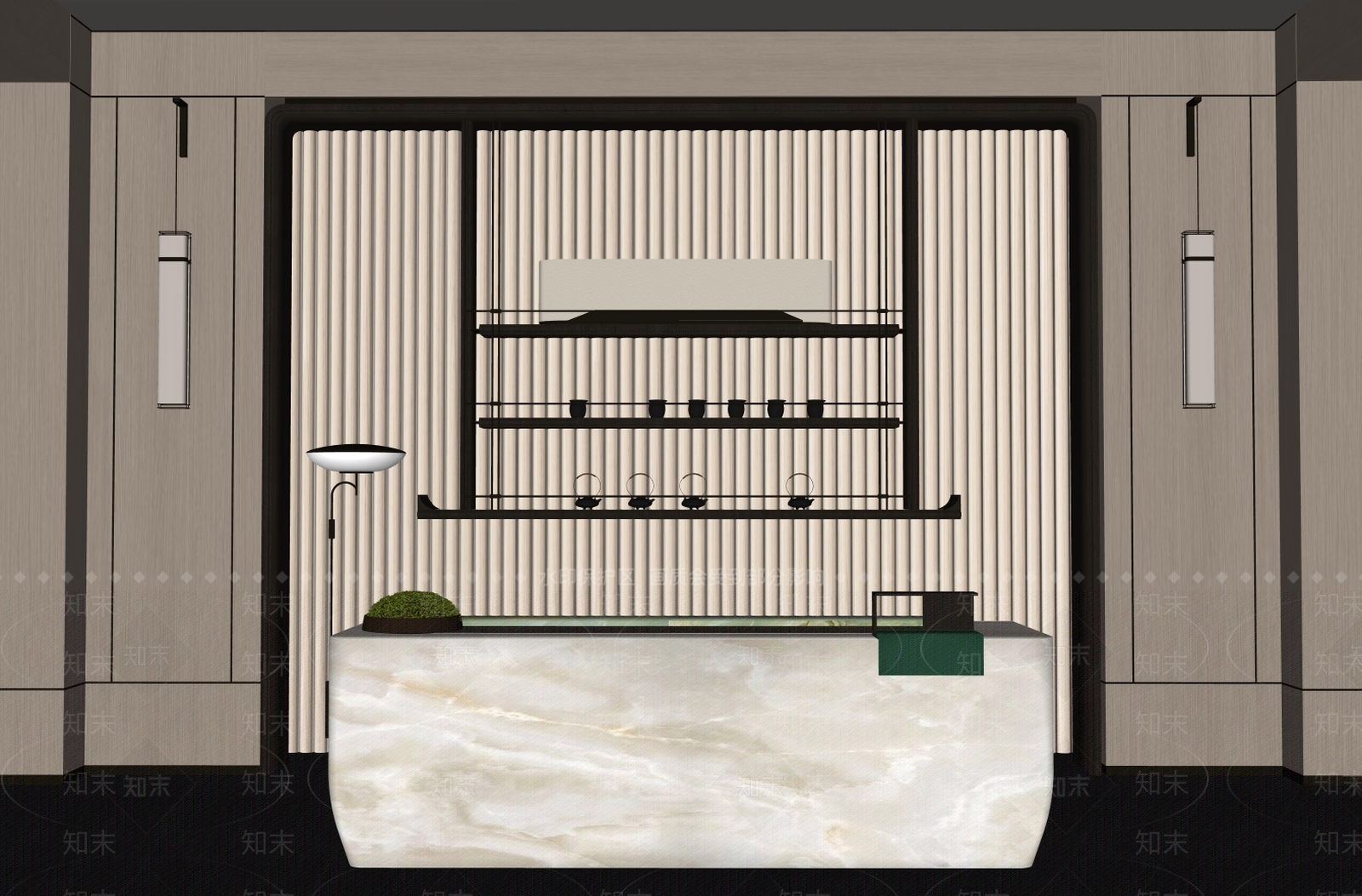 新中式前台SU模型下载【ID:1191575181】
