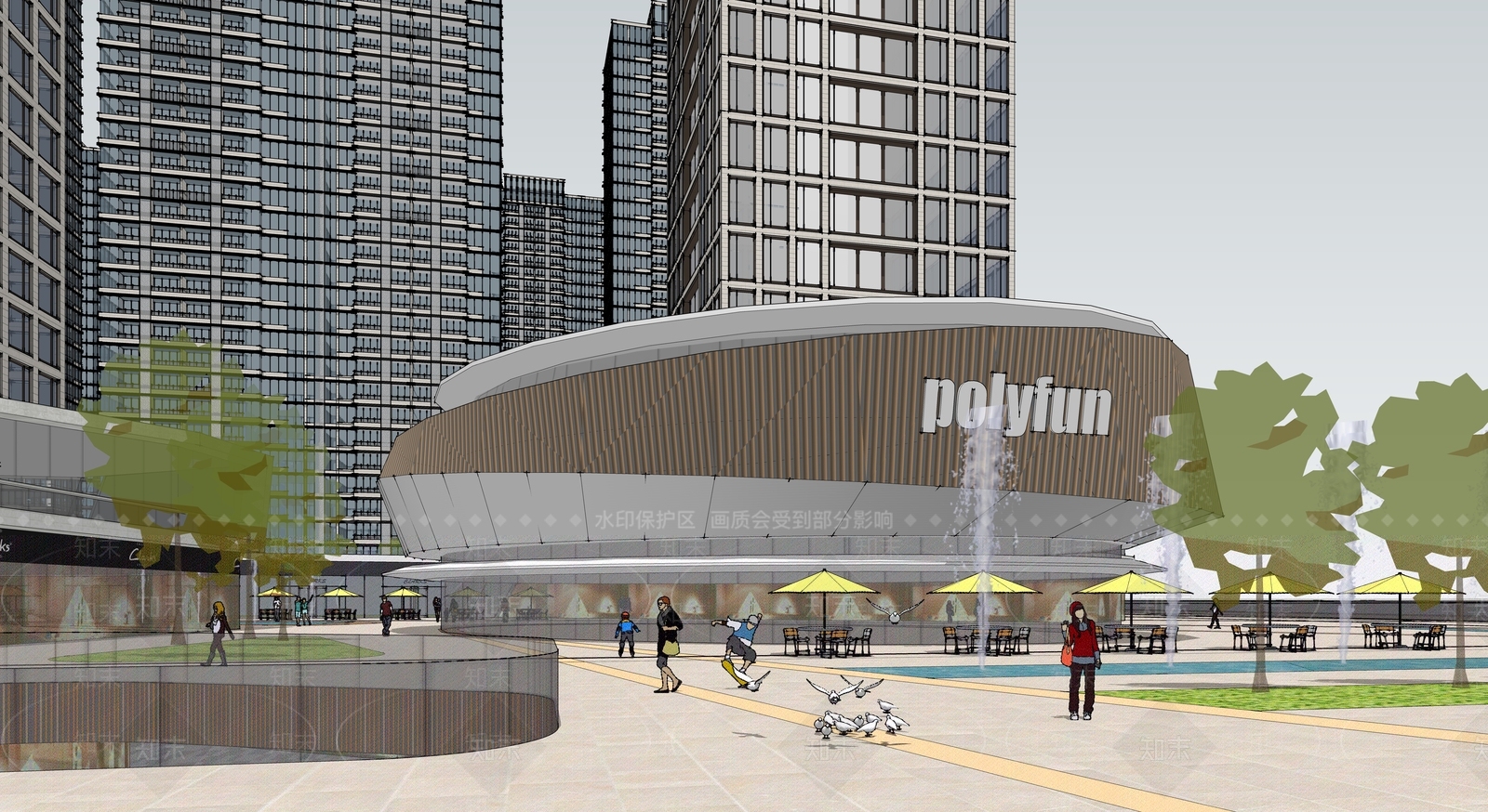 现代极简其他商业建筑SU模型下载【ID:1191575207】